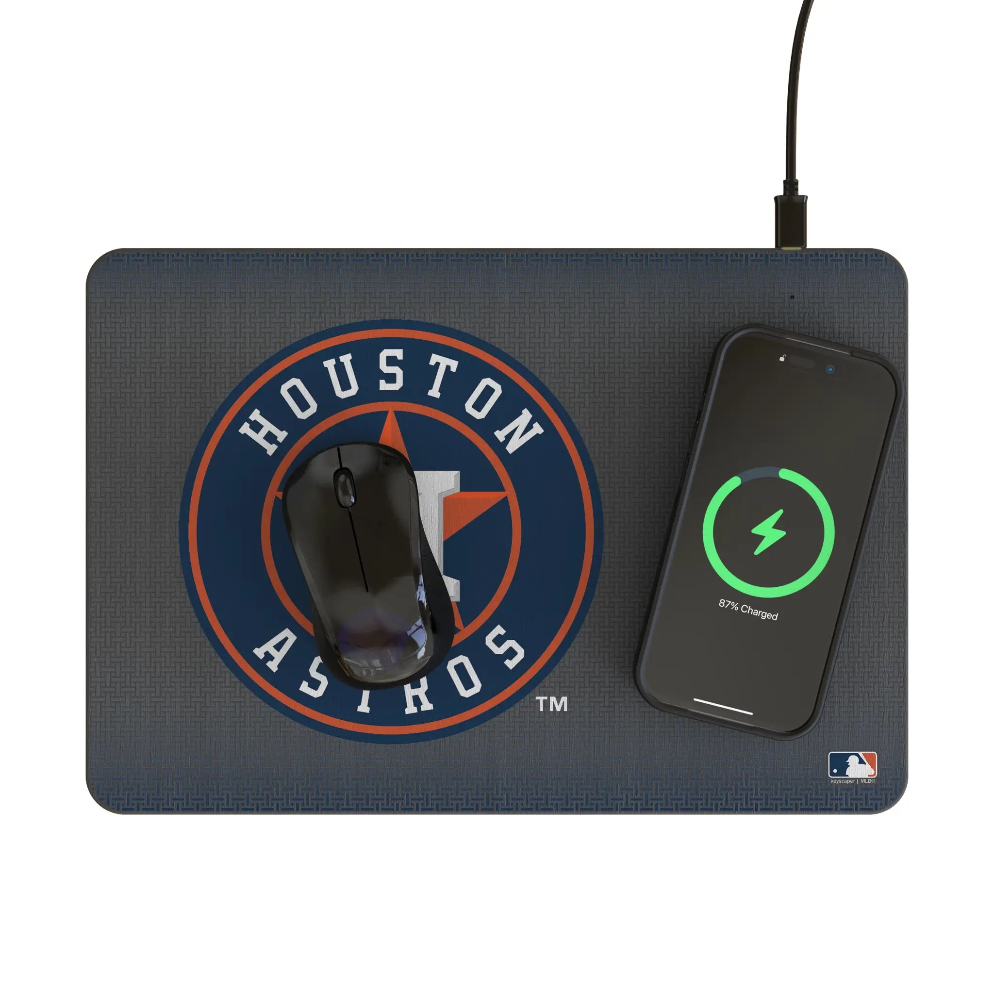 Houston Astros Linen 15-Watt Wireless Charger and Mouse Pad - Lifestyle