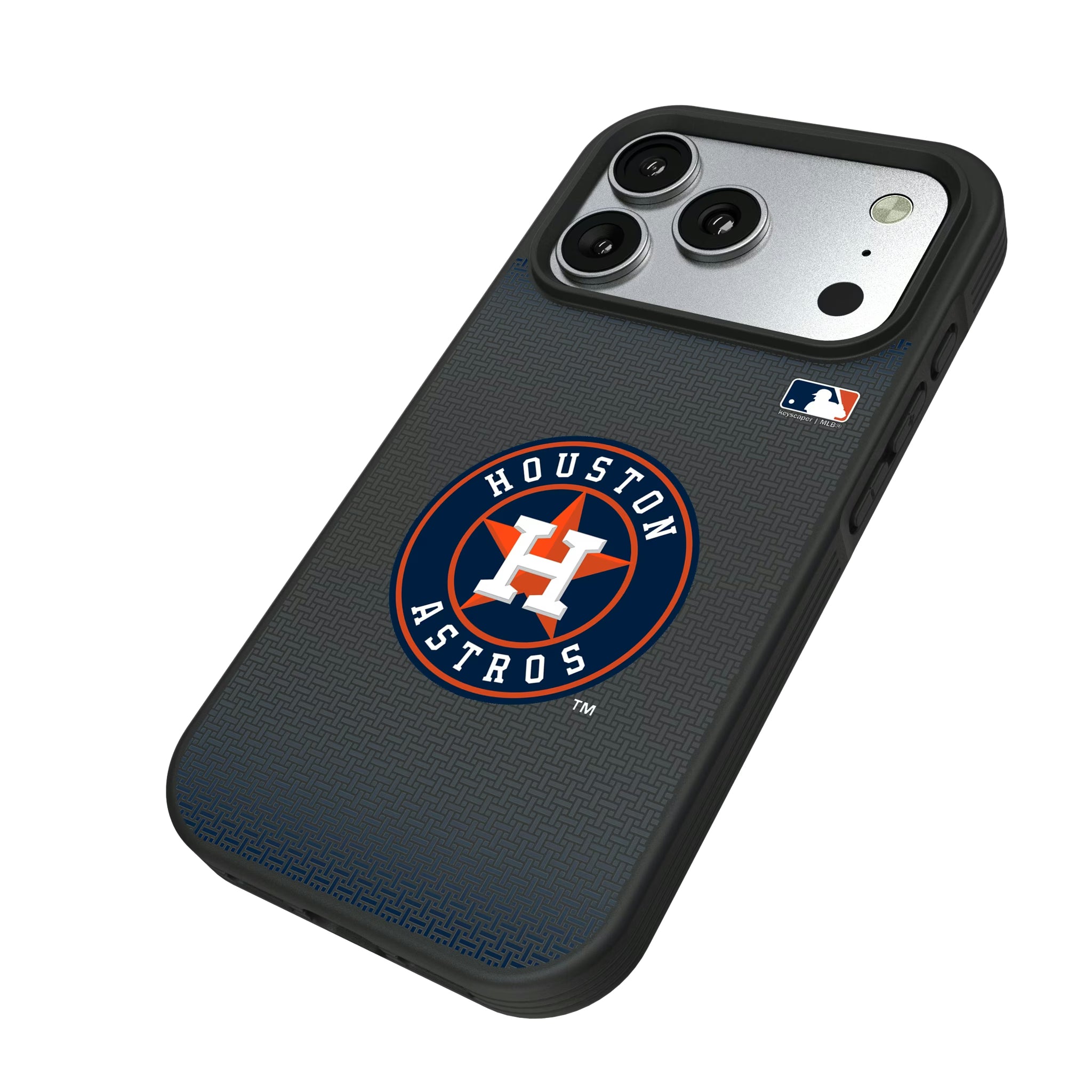 Houston Astros Linen iPhone Bump Phone Case for Apple iPhone - Isometric View#Device_iPhone 17 Pro
