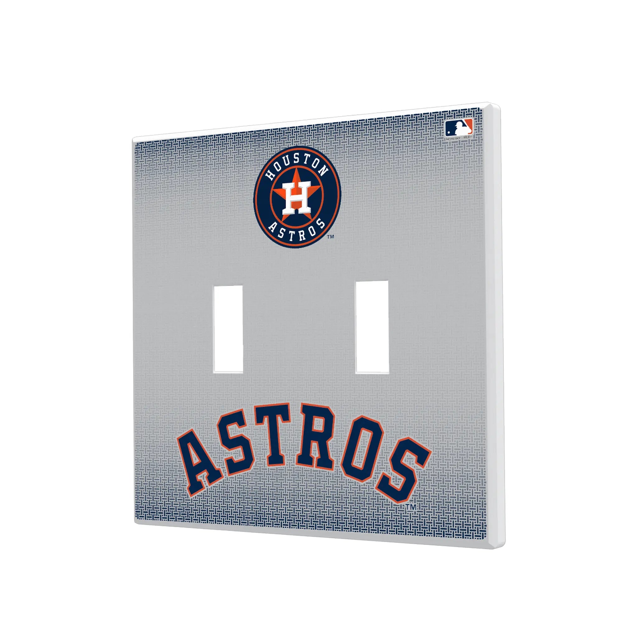 Houston Astros Linen Hidden-Screw Light Switch Plate#Style_Double Toggle