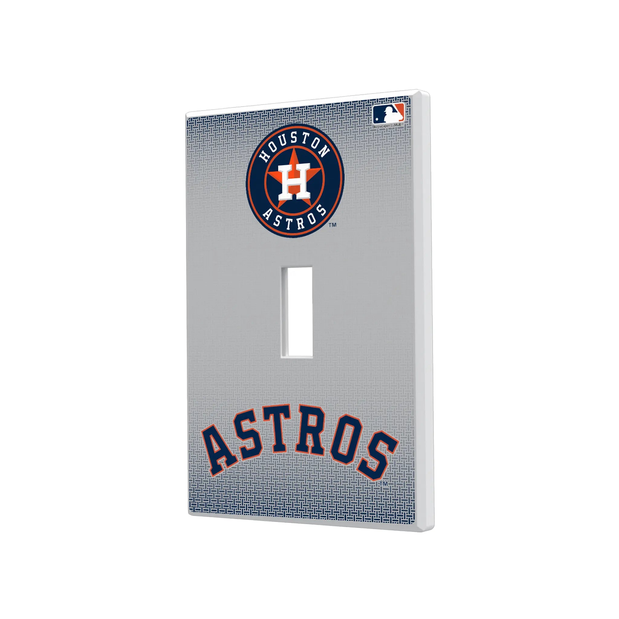 Houston Astros Linen Hidden-Screw Light Switch Plate#Style_Single Toggle