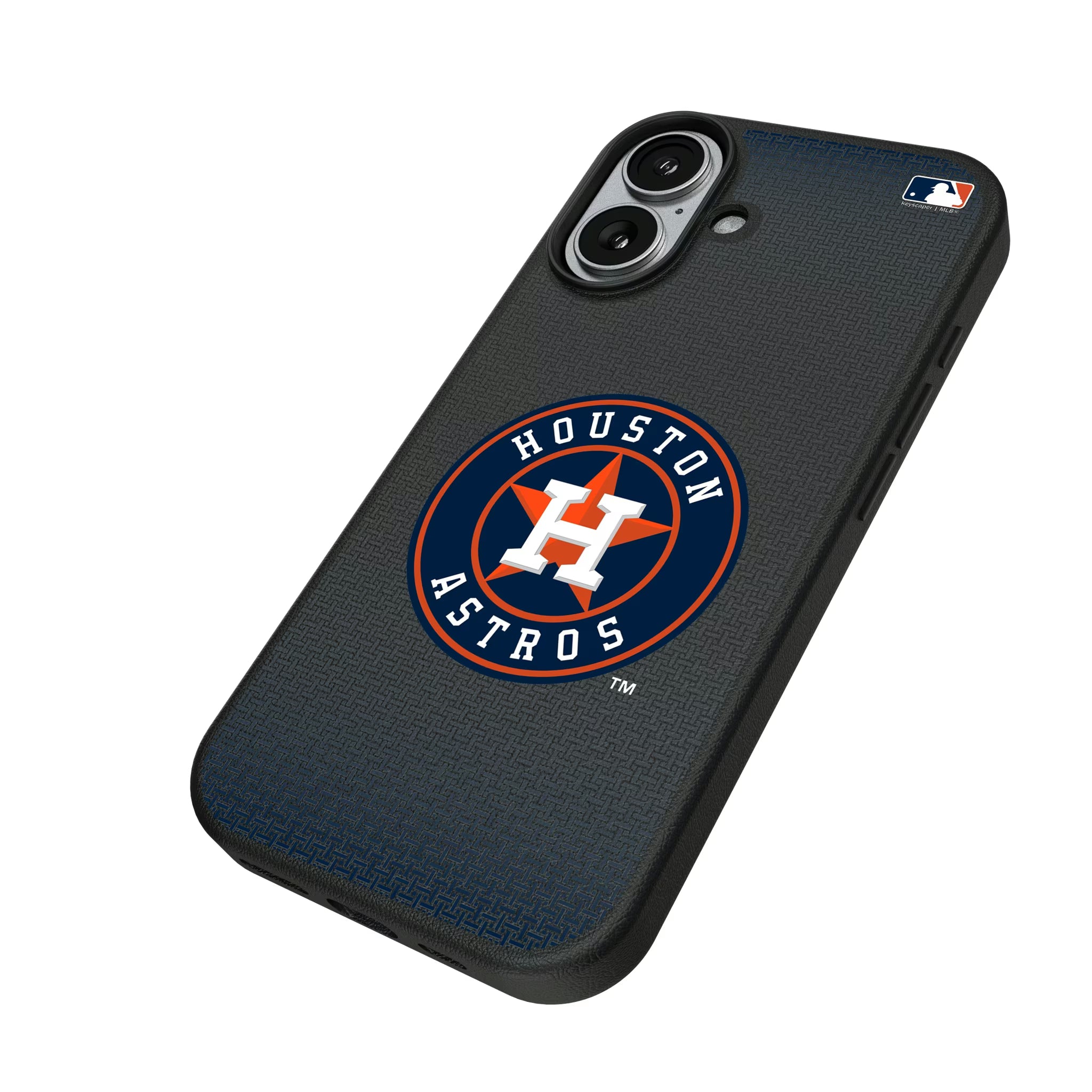 Houston Astros Linen iPhone MagSafe Compatible Phone Case for Apple iPhone - Isometric View#Device_iPhone 17