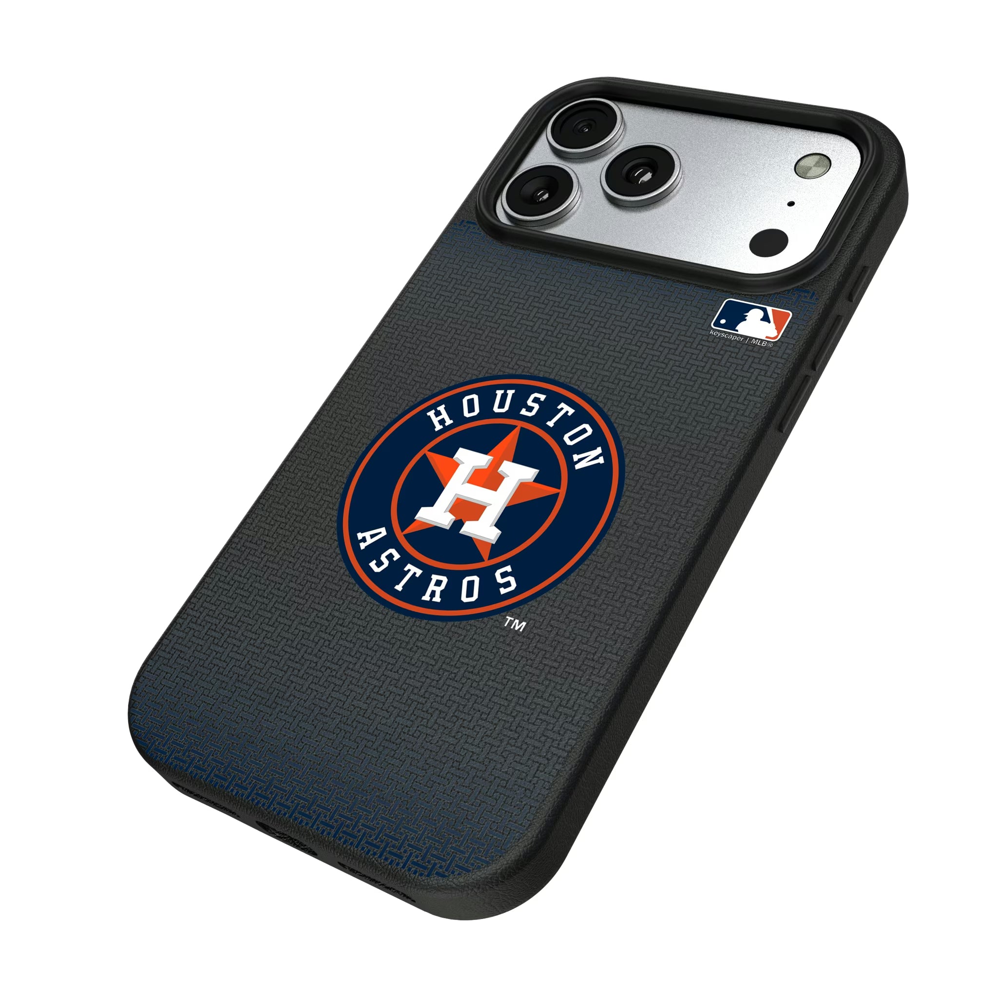 Houston Astros Linen iPhone MagSafe Compatible Phone Case for Apple iPhone - Isometric View#Device_iPhone 17 Pro Max