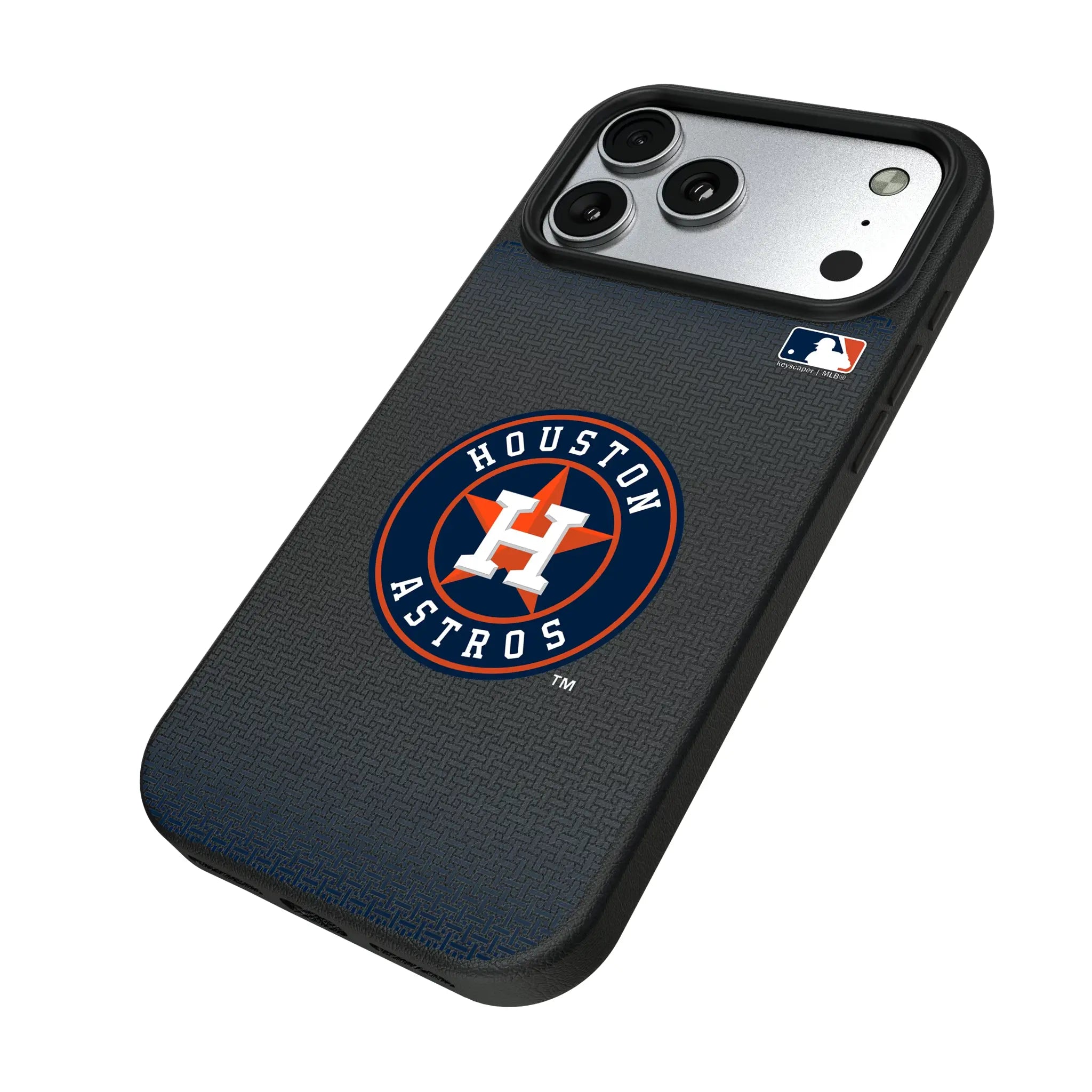 Houston Astros Linen iPhone MagSafe Compatible Phone Case for Apple iPhone - Isometric View#Device_iPhone 17 Pro Max