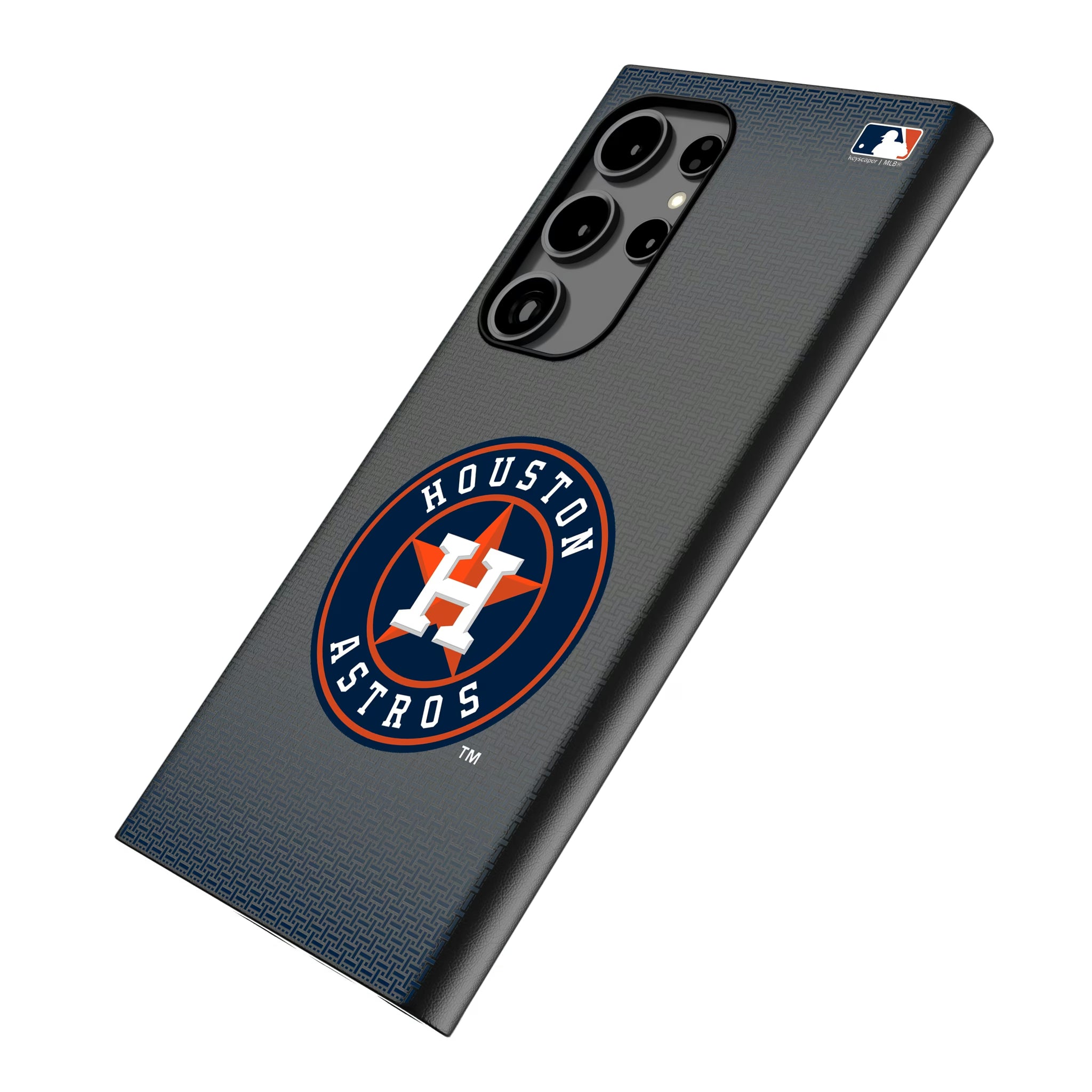 Houston Astros Linen Galaxy MagSafe Compatible Phone Case for Samsung Galaxy - Isometric View