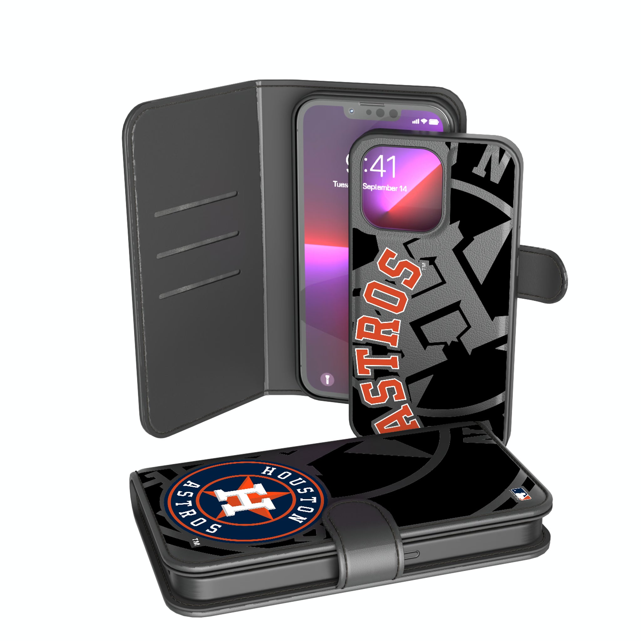 Houston Astros Monocolor Tilt iPhone Wallet Phone Case for Apple iPhone