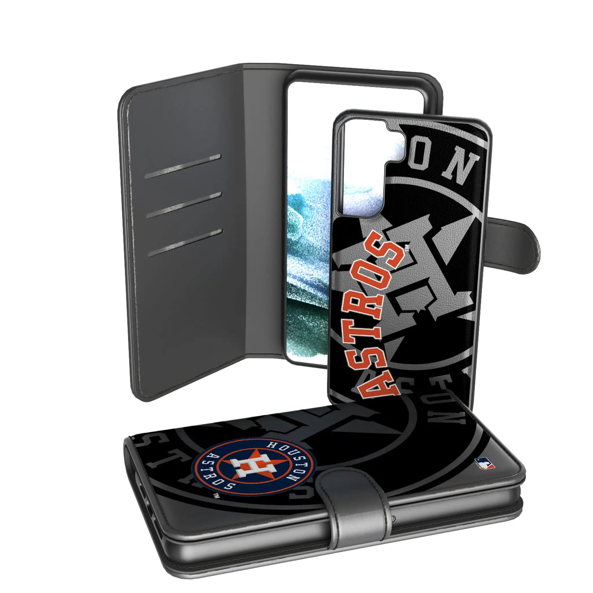 Houston Astros Monocolor Tilt Galaxy Wallet Phone Case for Samsung Galaxy