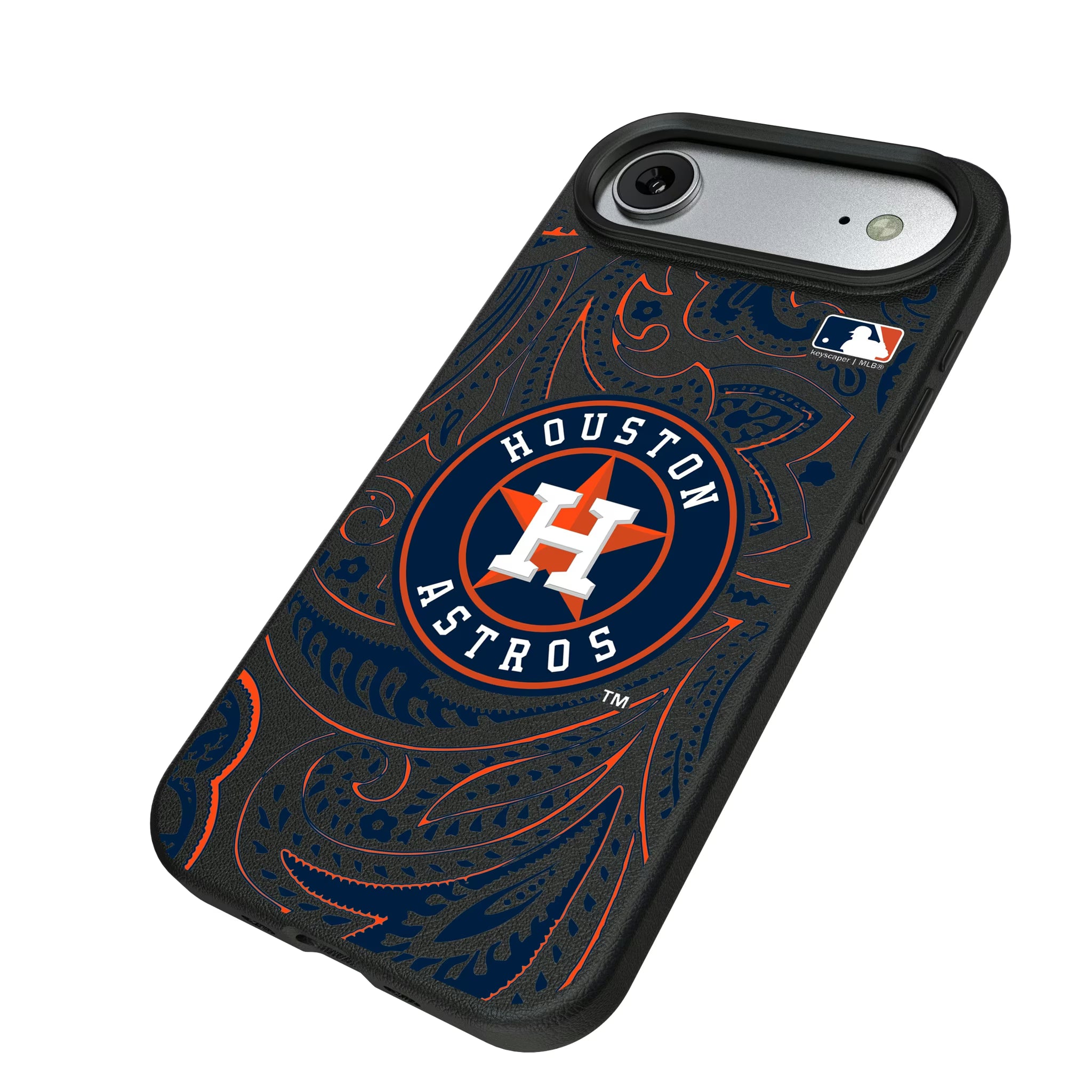 Houston Astros Paisley iPhone MagSafe Compatible Phone Case for Apple iPhone - Isometric View#Device_iPhone Air