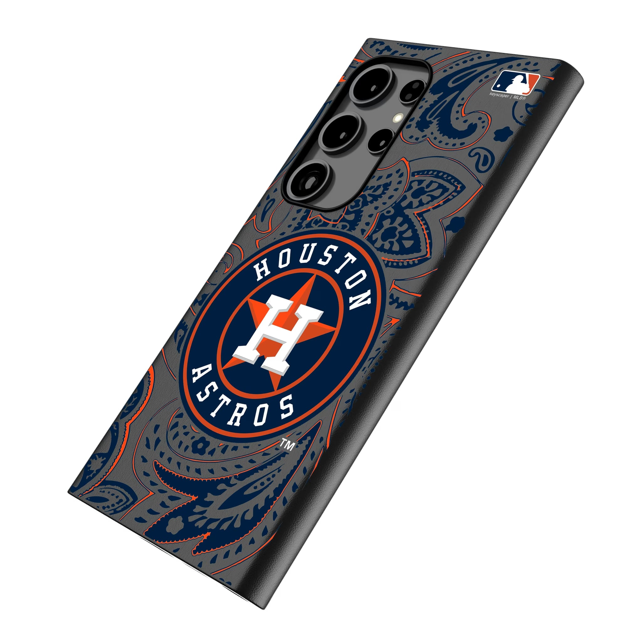 Houston Astros Paisley Galaxy MagSafe Compatible Phone Case for Samsung Galaxy - Isometric View