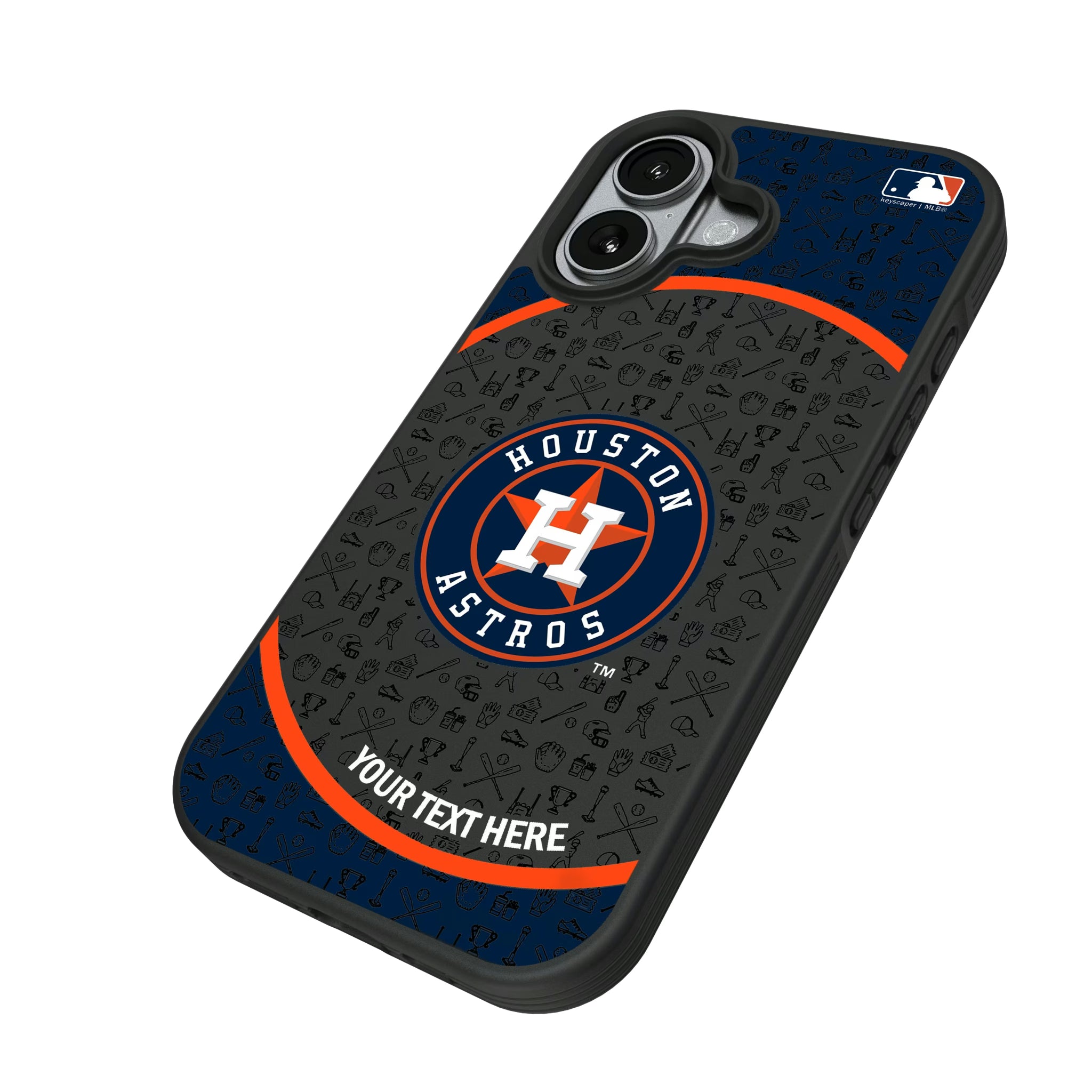 Houston Astros Personalized Circle iPhone Bump Phone Case for Apple iPhone - Isometric View#Device_iPhone 17