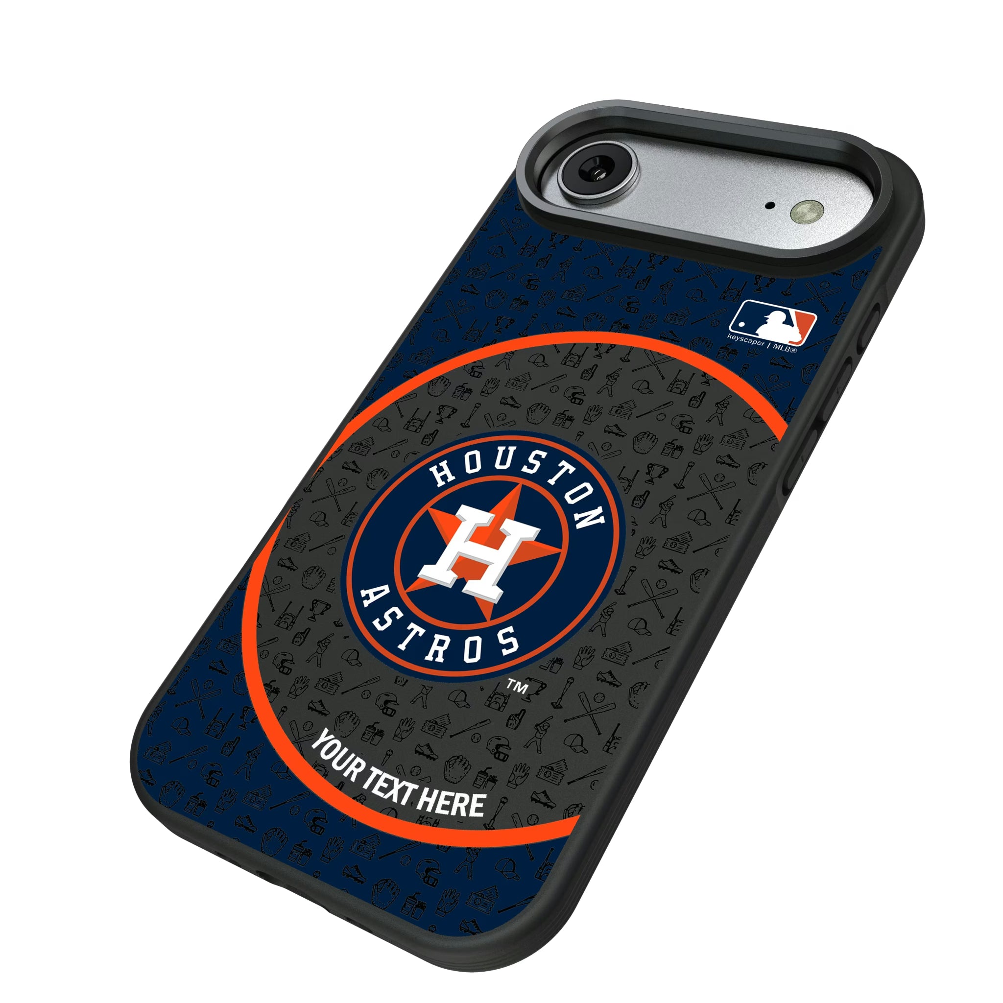 Houston Astros Personalized Circle iPhone Bump Phone Case for Apple iPhone - Isometric View#Device_iPhone Air