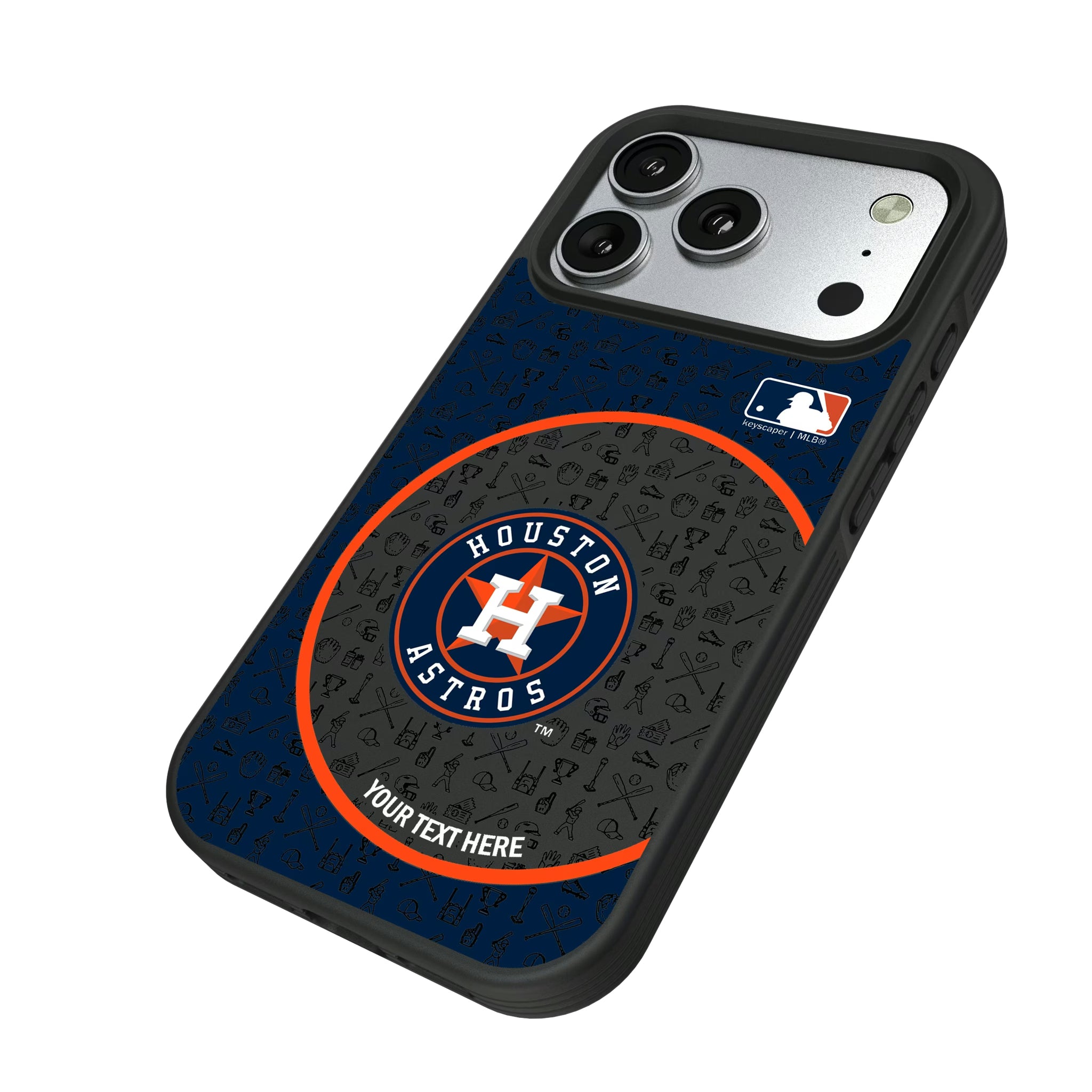 Houston Astros Personalized Circle iPhone Bump Phone Case for Apple iPhone - Isometric View#Device_iPhone 17 Pro