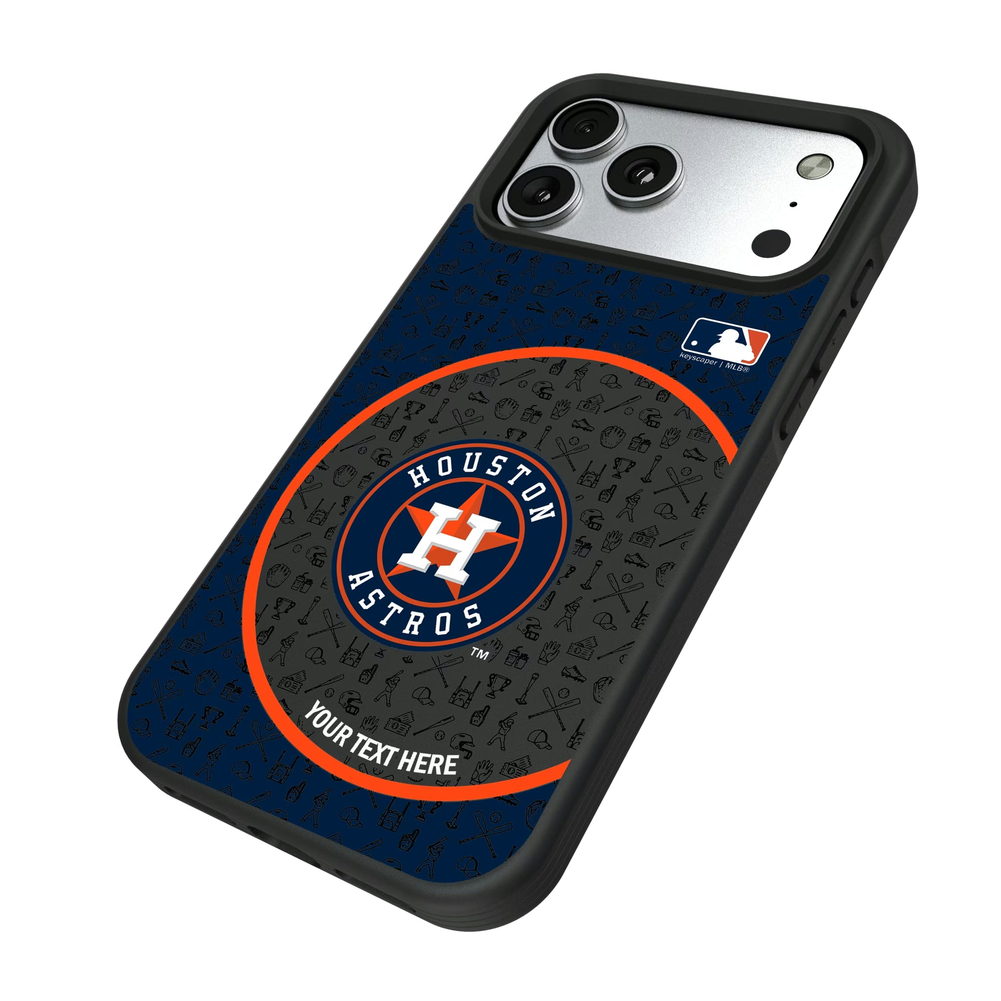 Houston Astros Personalized Circle iPhone Bump Phone Case for Apple iPhone - Isometric View#Device_iPhone 17 Pro Max