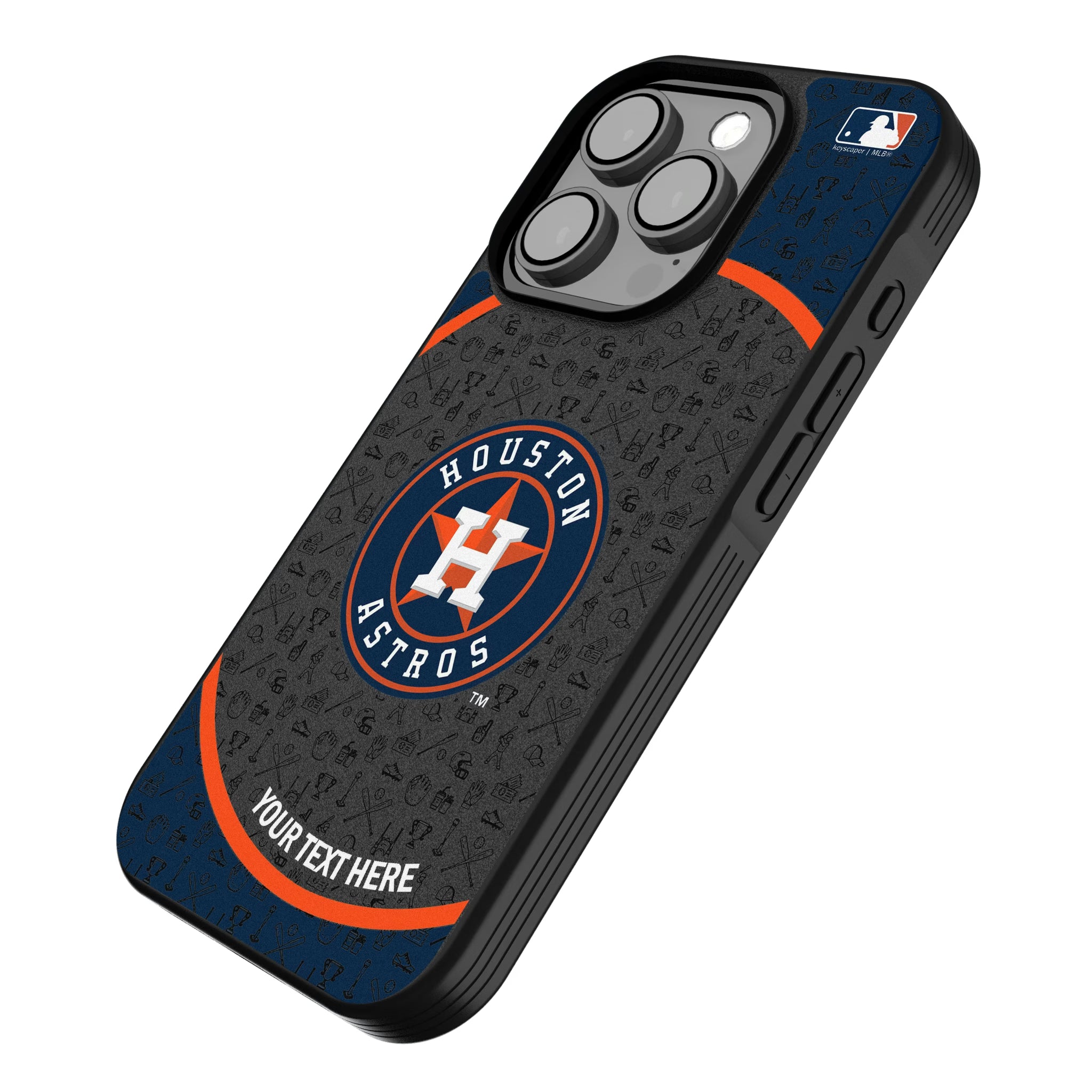 Houston Astros Personalized Circle iPhone Bump Phone Case for Apple iPhone - Isometric View