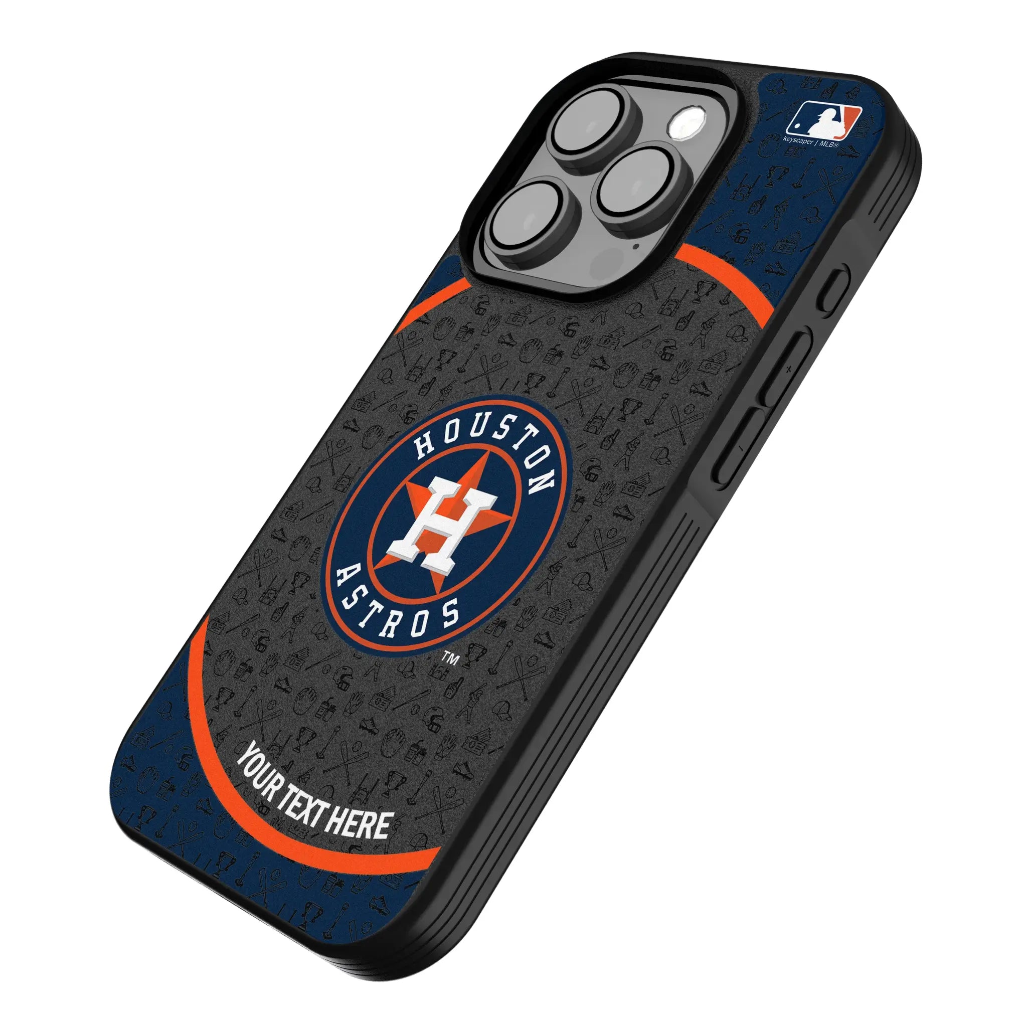 Houston Astros Personalized Circle iPhone Bump Phone Case for Apple iPhone - Isometric View