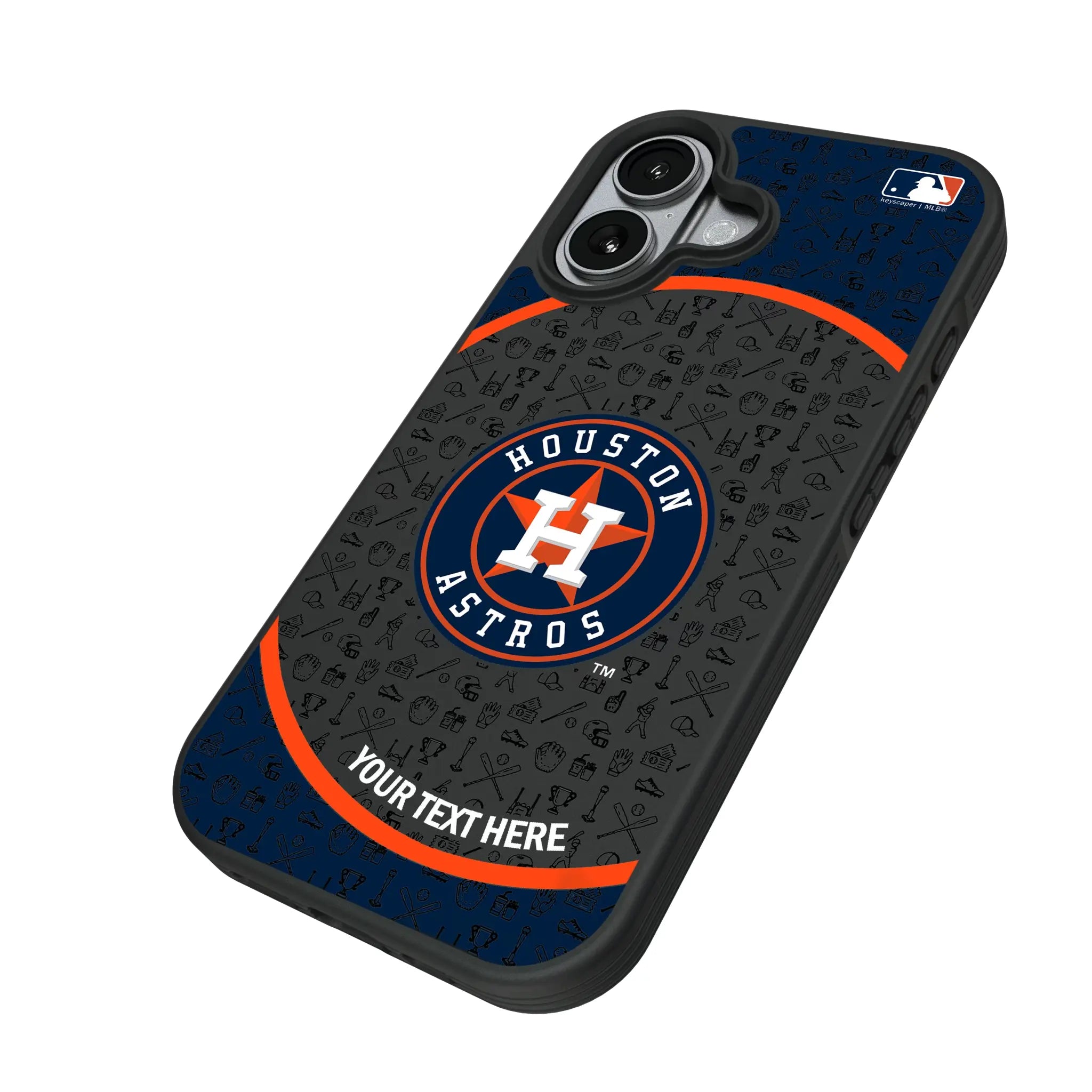 Houston Astros Personalized Circle iPhone Bump Phone Case for Apple iPhone - Isometric View#Device_iPhone 17