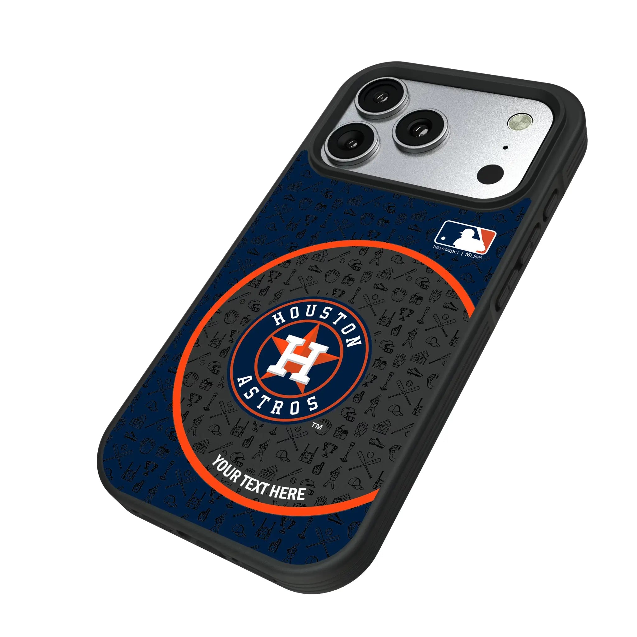 Houston Astros Personalized Circle iPhone Bump Phone Case for Apple iPhone - Isometric View#Device_iPhone 17 Pro