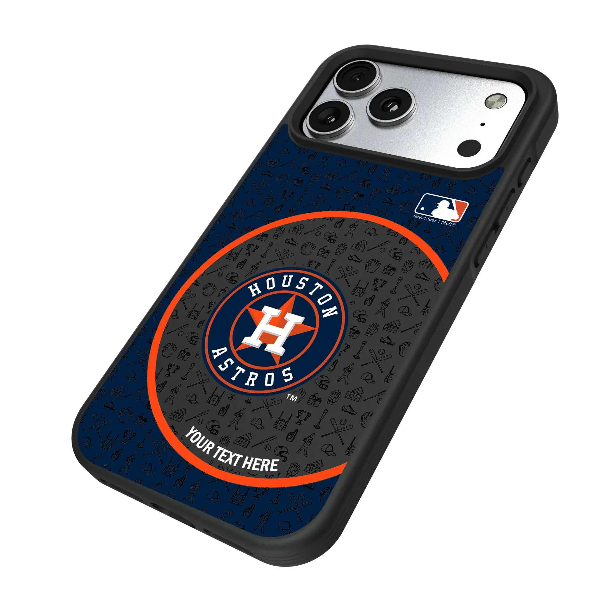Houston Astros Personalized Circle iPhone Bump Phone Case for Apple iPhone - Isometric View#Device_iPhone 17 Pro Max
