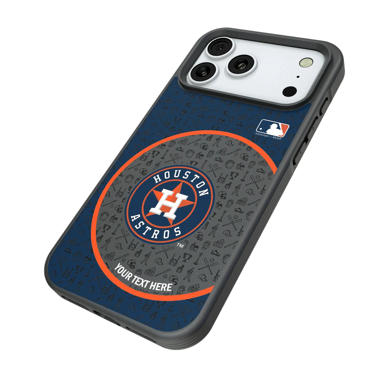 Houston Astros Personalized Circle iPhone Bump Phone Case for Apple iPhone - Isometric View#Device_iPhone 18 Pro Max