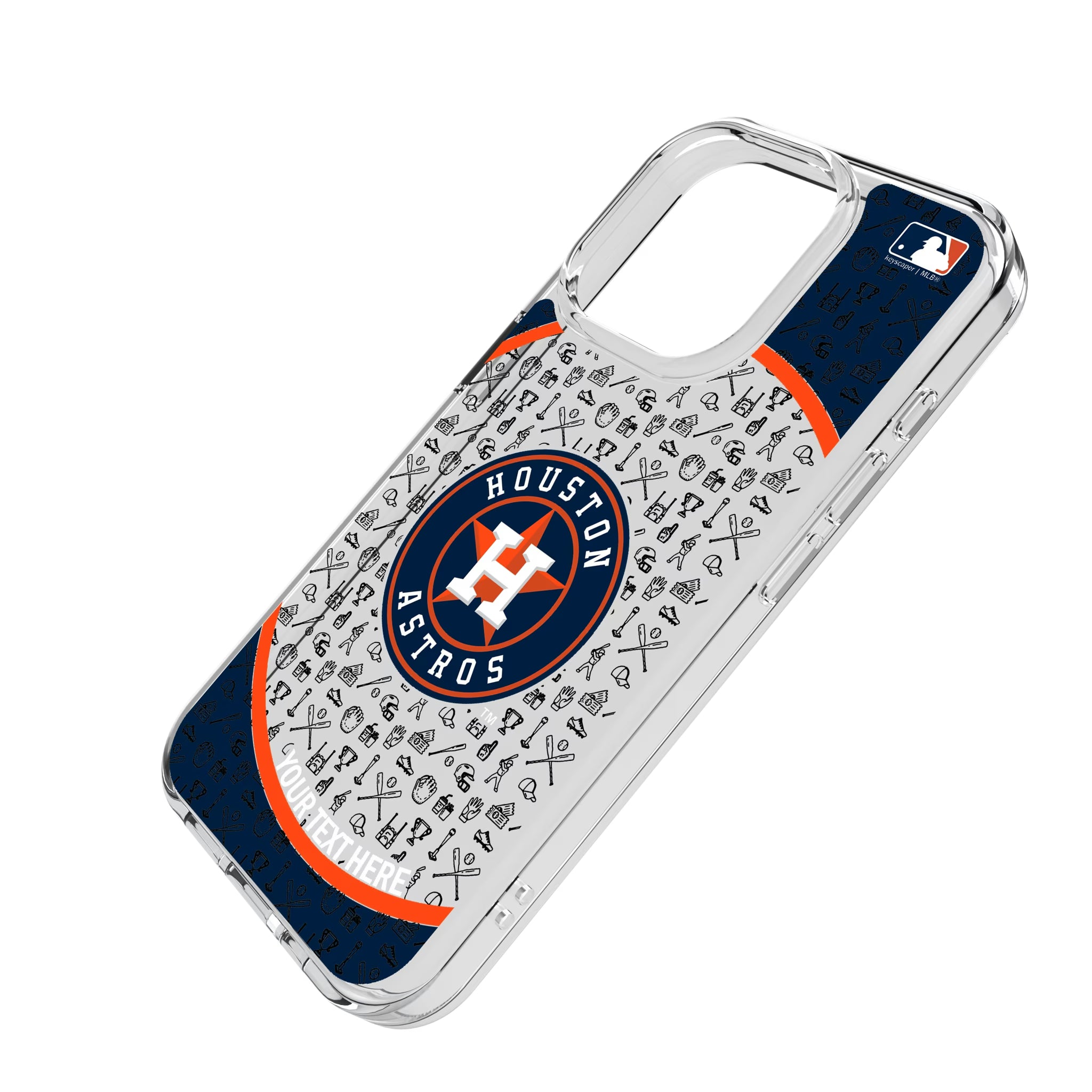 Houston Astros Personalized Circle iPhone Clear Phone Case for Apple iPhone - Isometric View