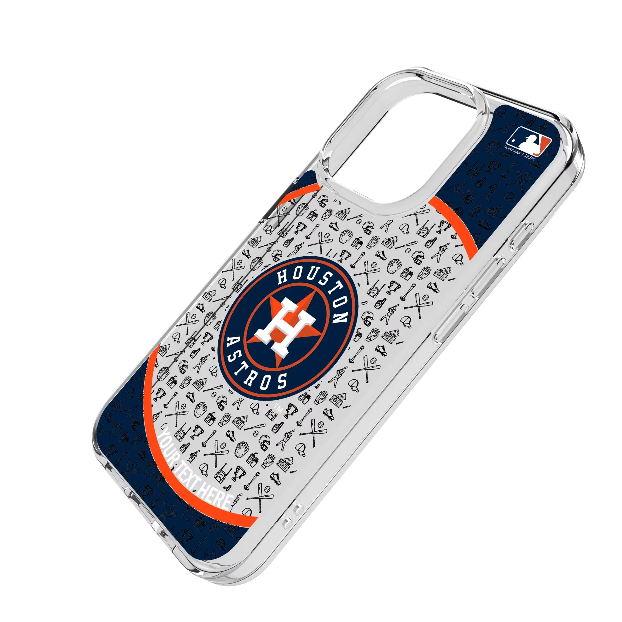 Houston Astros Personalized Circle iPhone Clear Phone Case for Apple iPhone - Isometric View