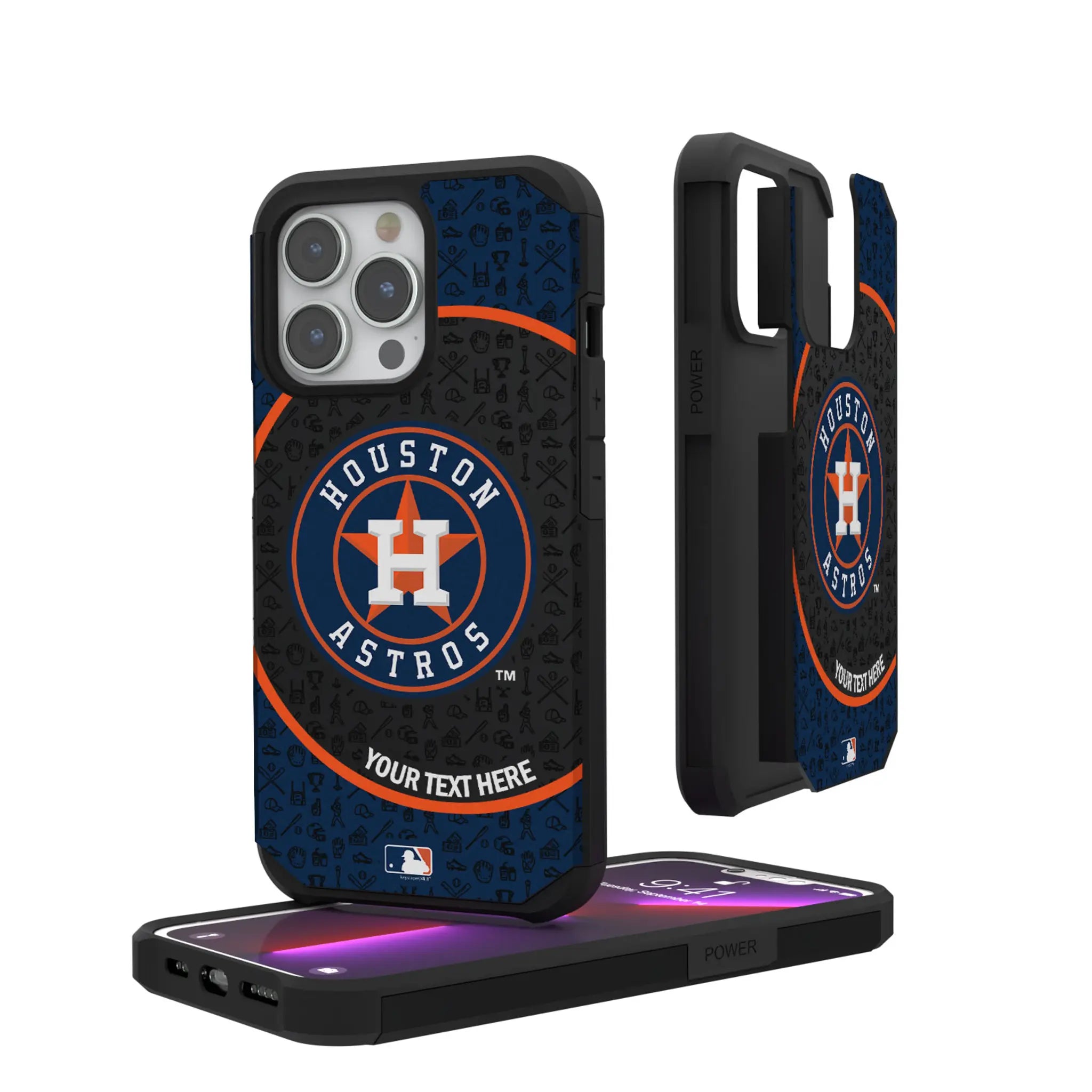 Houston Astros Personalized Circle iPhone Rugged Phone Case for Apple iPhone