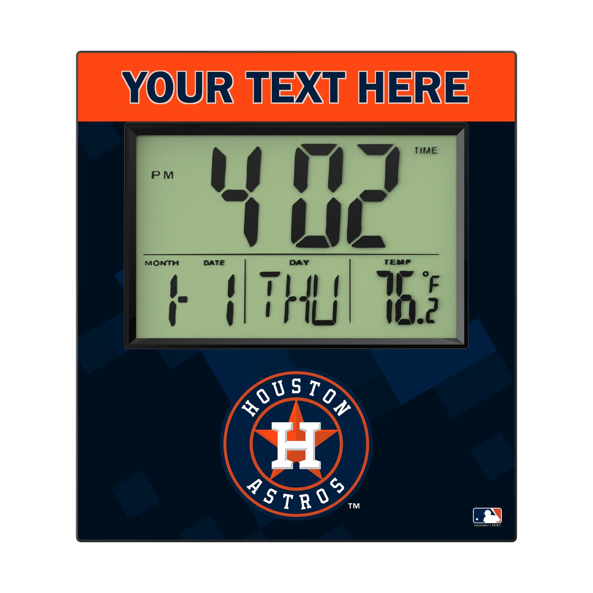 Houston Astros Personalized Color Block Wall Clock