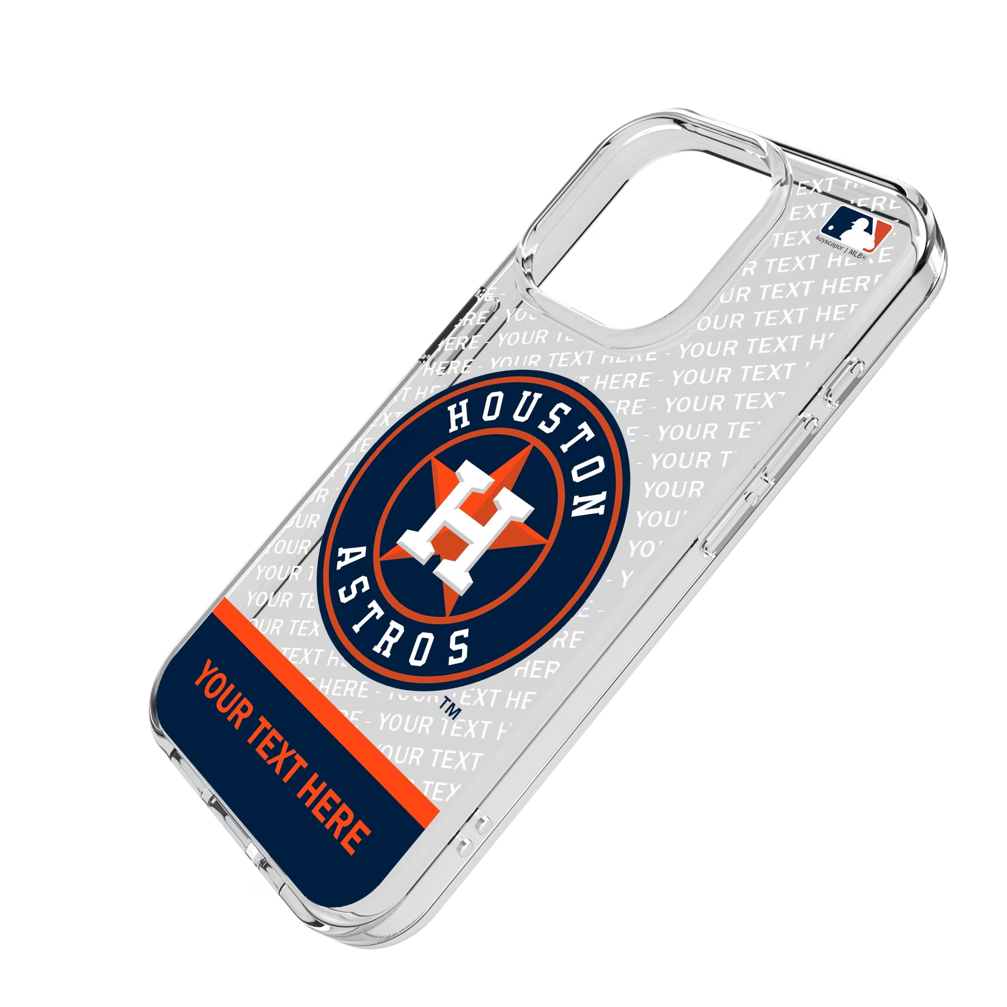 Houston Astros Personalized EndZone Plus iPhone Clear Phone Case for Apple iPhone - Isometric View