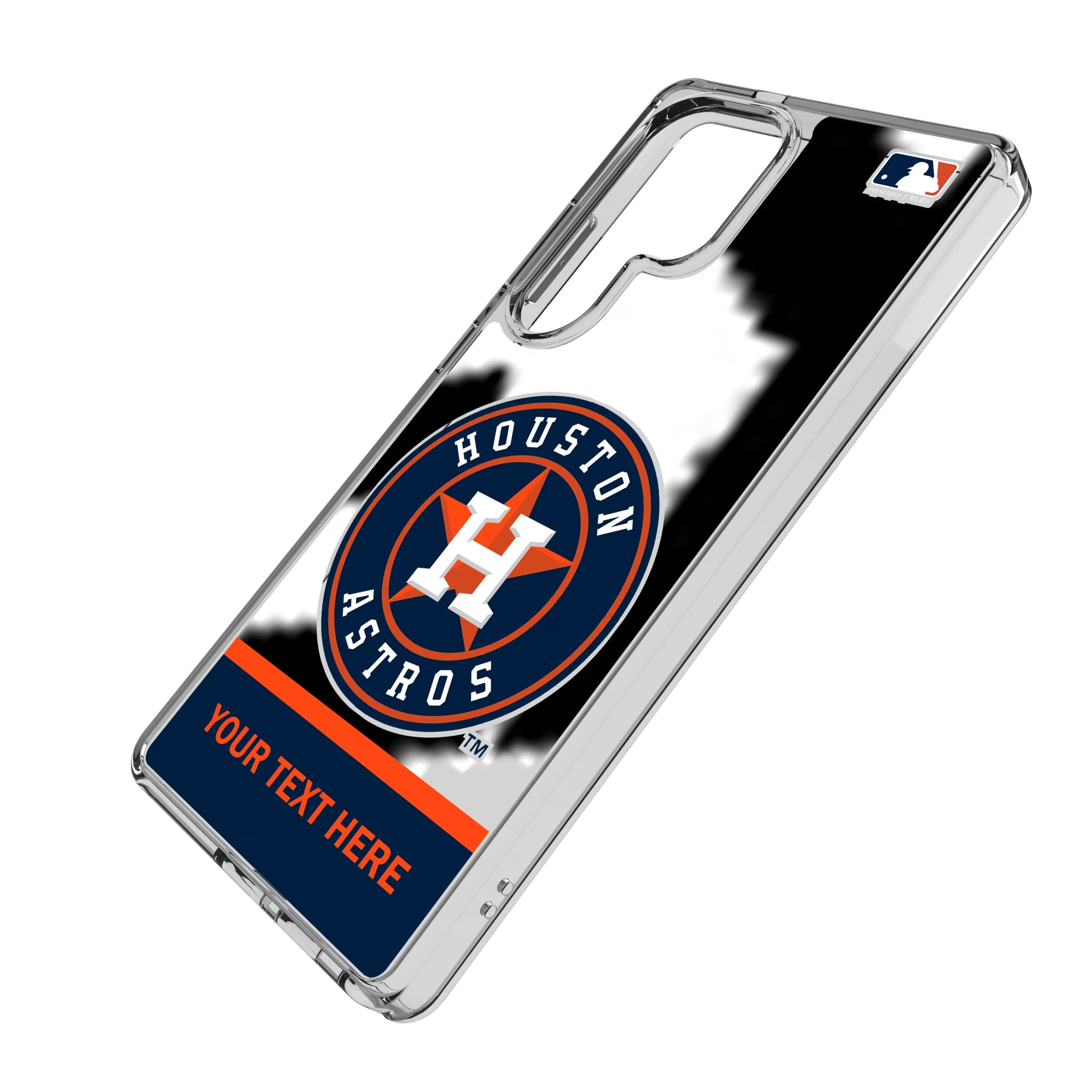 Houston Astros Personalized EndZone Plus Galaxy Clear Phone Case for Samsung Galaxy - Isometric View
