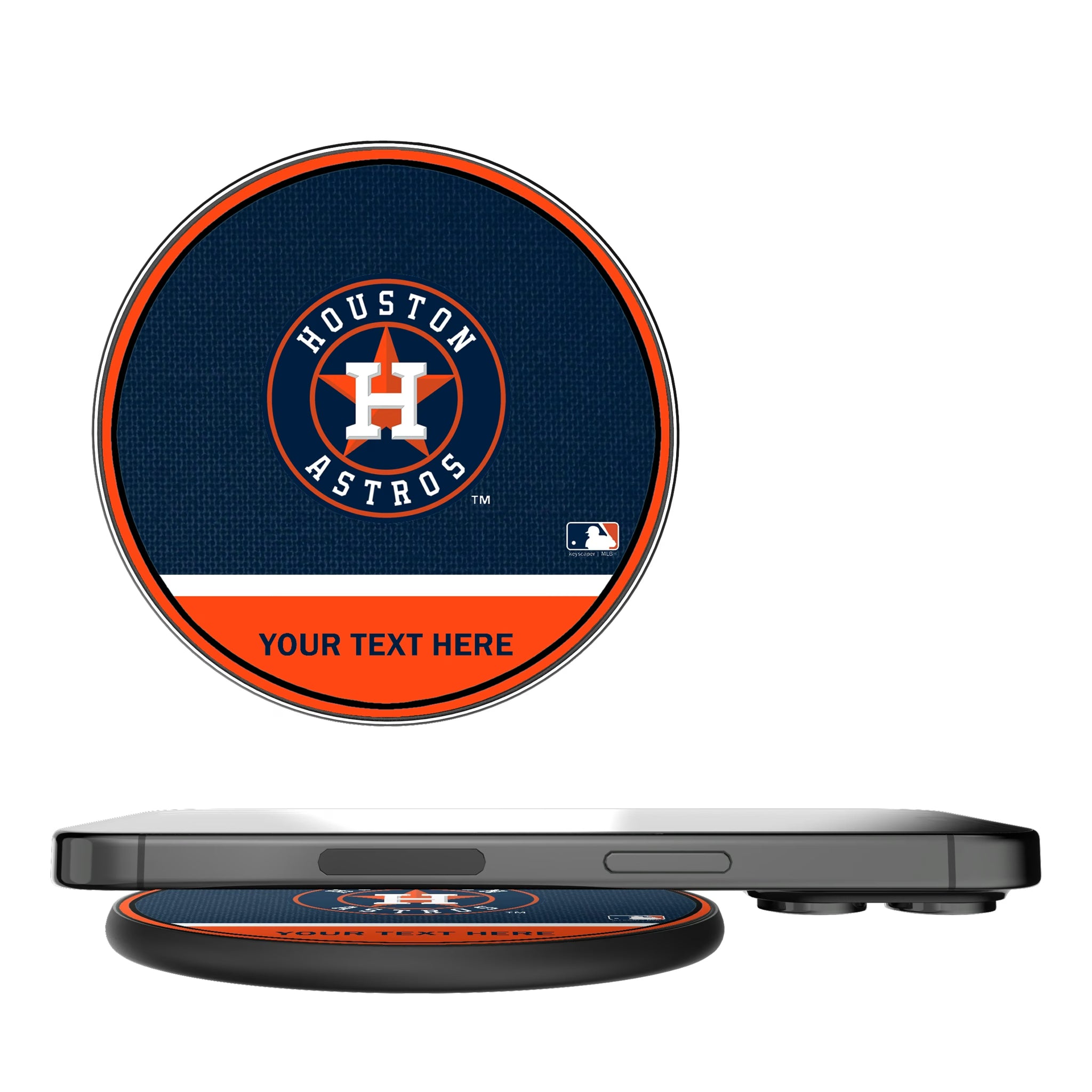 Houston Astros Personalized Endzone Solid 15-Watt Wireless Charger