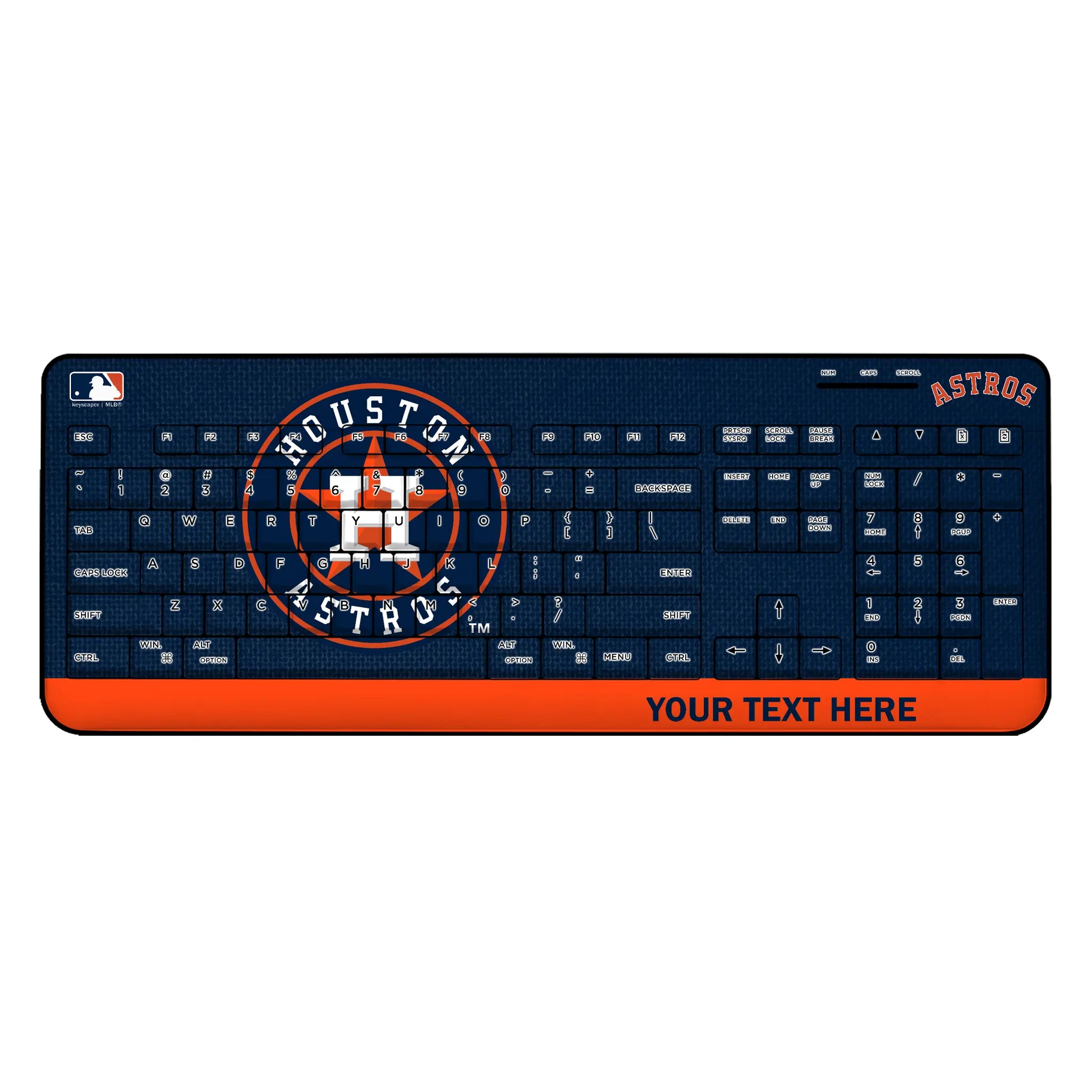 Houston Astros Personalized Endzone Solid Wireless USB Keyboard