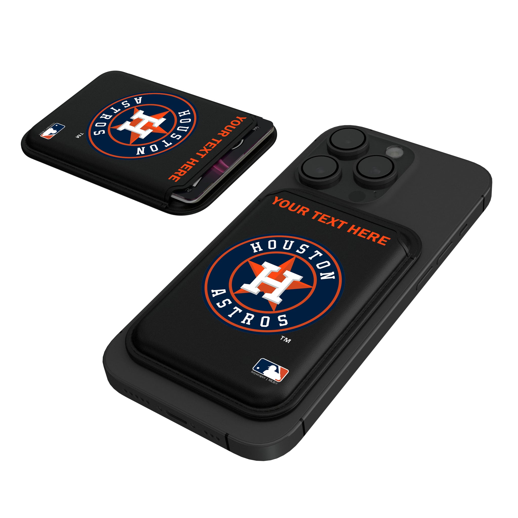 Houston Astros Personalized Insignia Black Magnetic Credit Card Wallet