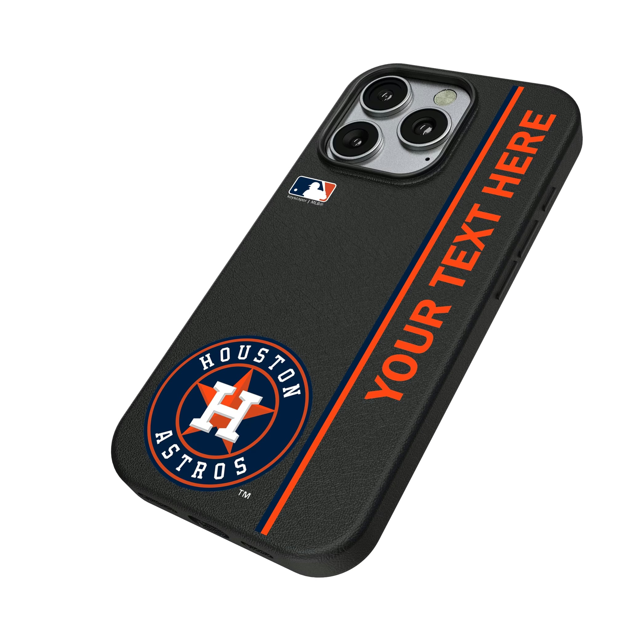 Houston Astros Personalized Sidebard iPhone MagSafe Compatible Phone Case for Apple iPhone - Isometric View