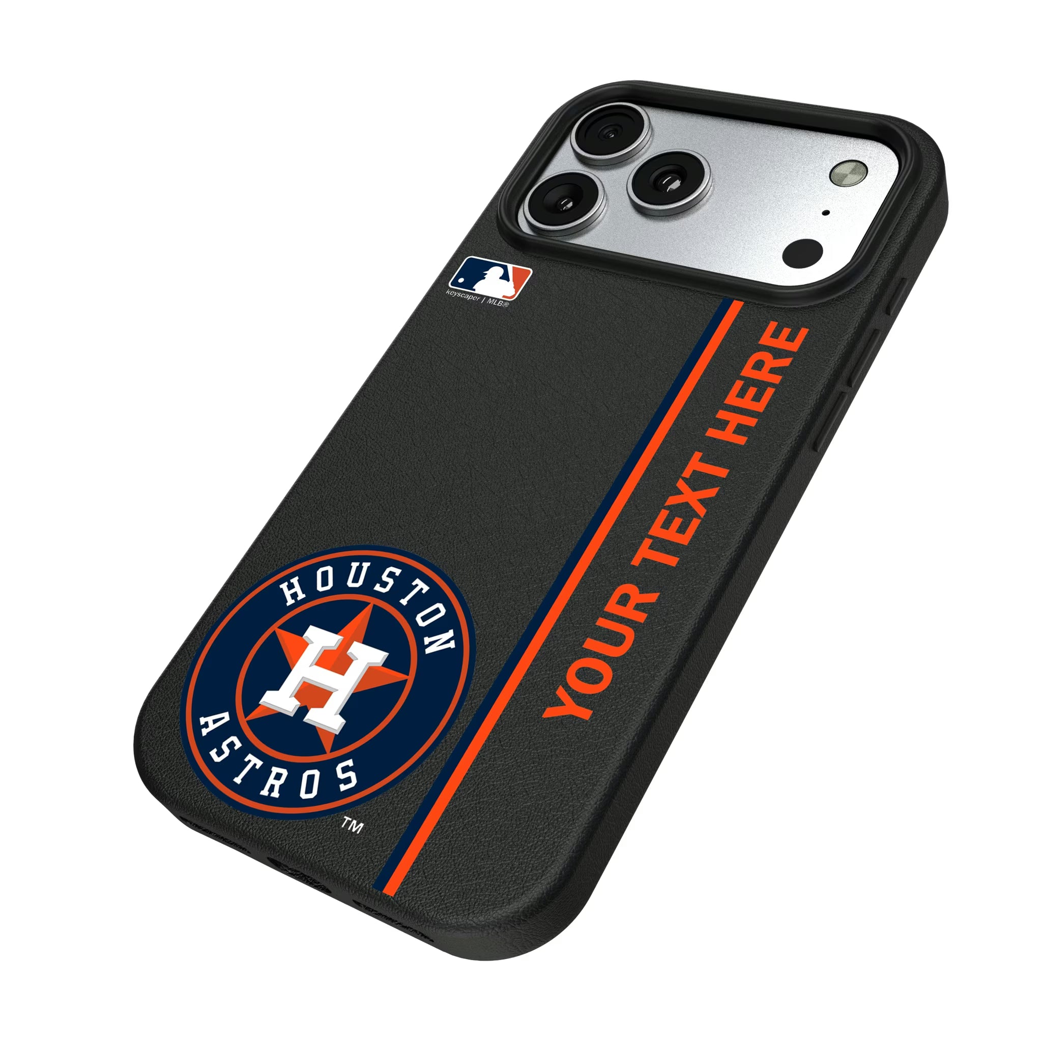 Houston Astros Personalized Sidebard iPhone MagSafe Compatible Phone Case for Apple iPhone - Isometric View#Device_iPhone 17 Pro Max