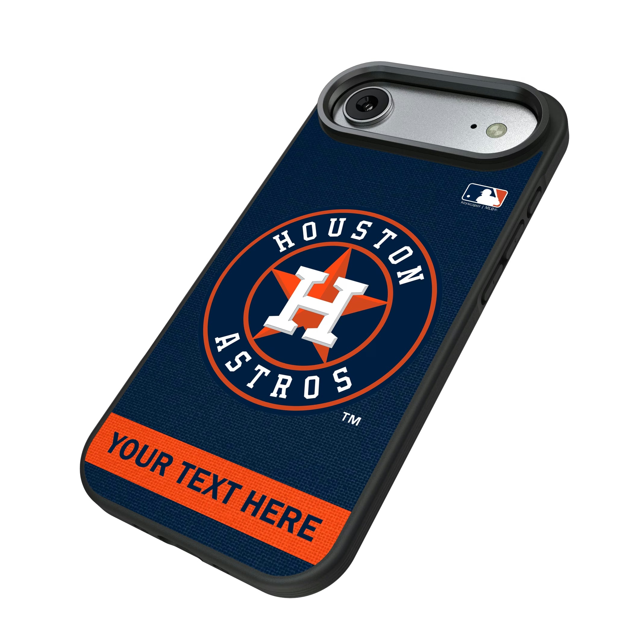 Houston Astros Personalized Stripe iPhone Bump Phone Case for Apple iPhone - Isometric View#Device_iPhone Air