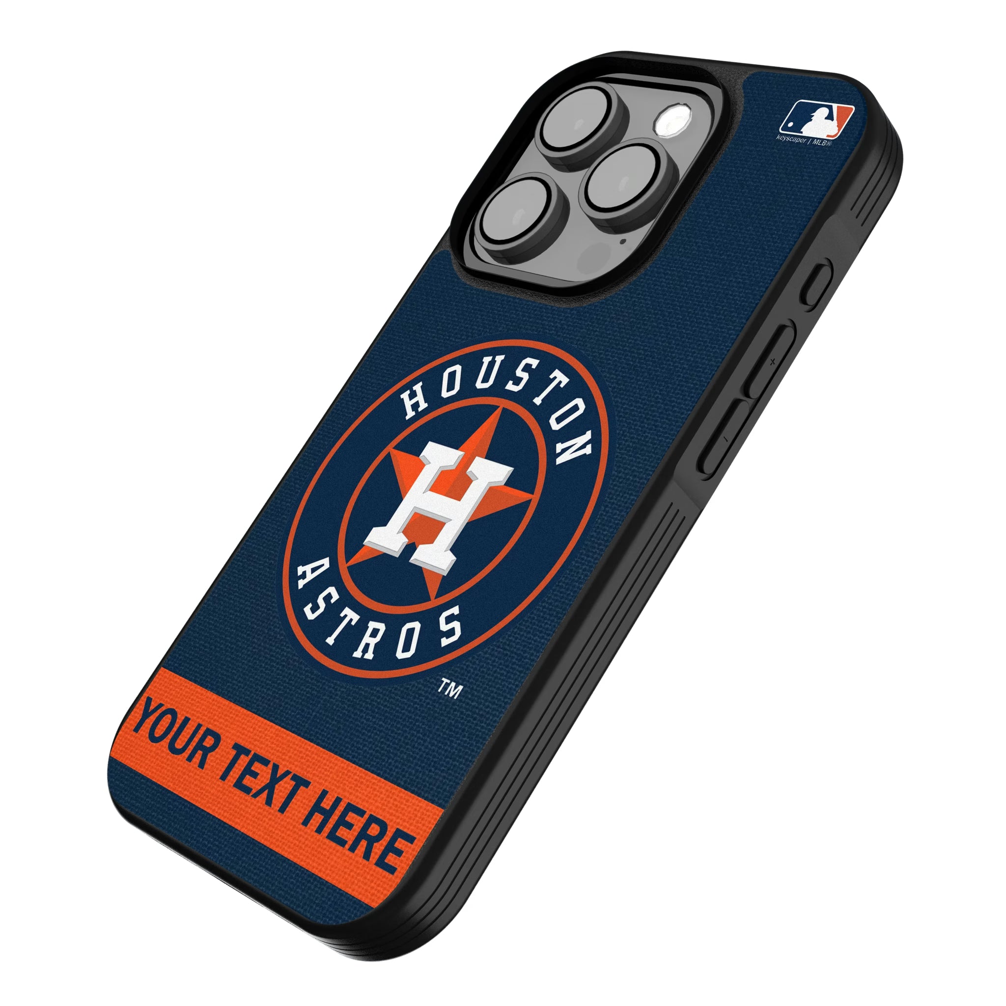 Houston Astros Personalized Stripe iPhone Bump Phone Case for Apple iPhone - Isometric View