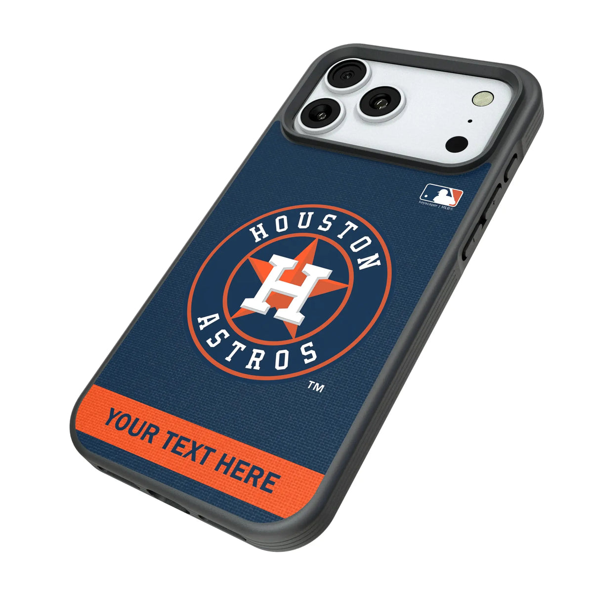 Houston Astros Personalized Stripe iPhone Bump Phone Case for Apple iPhone - Isometric View#Device_iPhone 18 Pro Max