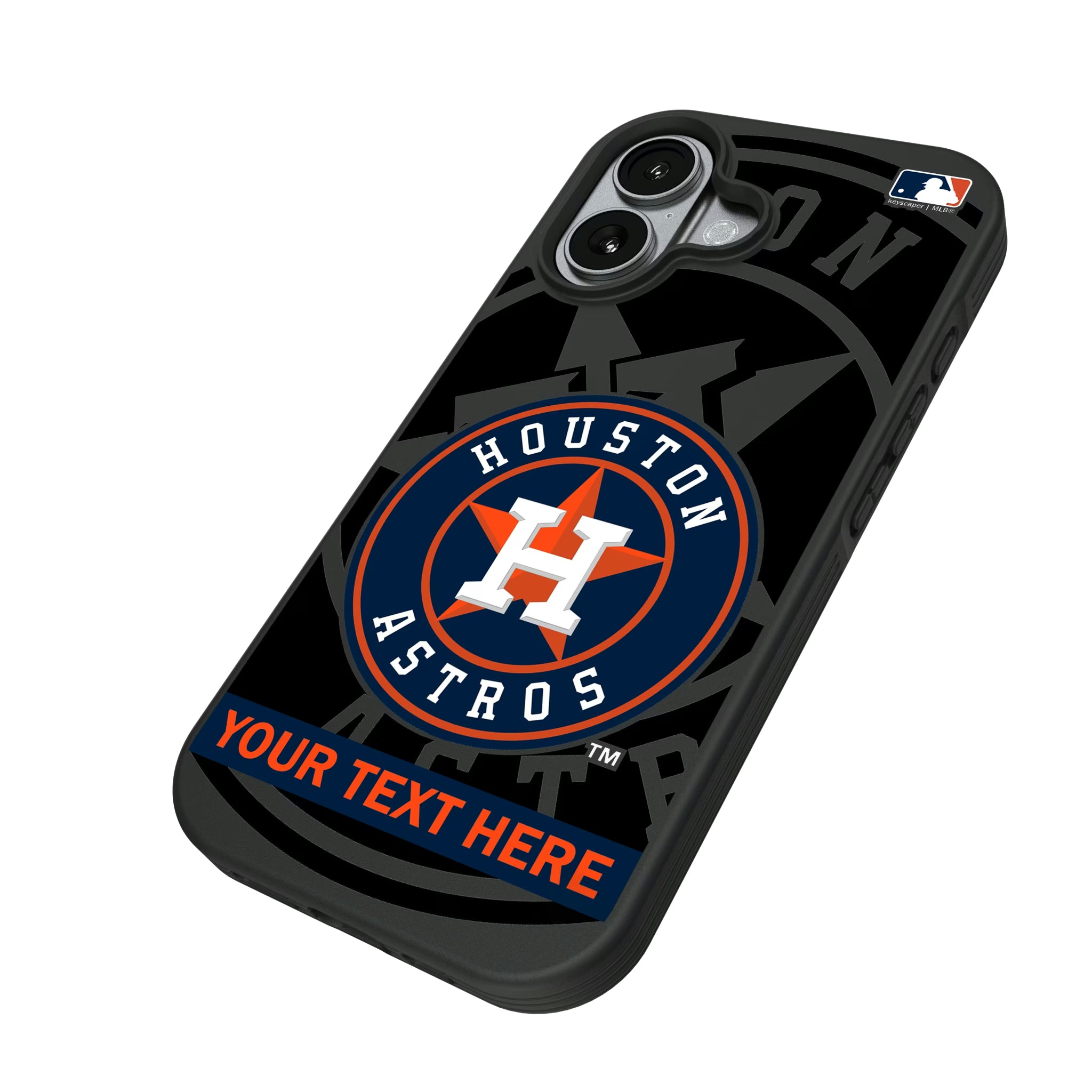 Houston Astros Personalized Tilt iPhone Bump Phone Case for Apple iPhone - Isometric View#Device_iPhone 17
