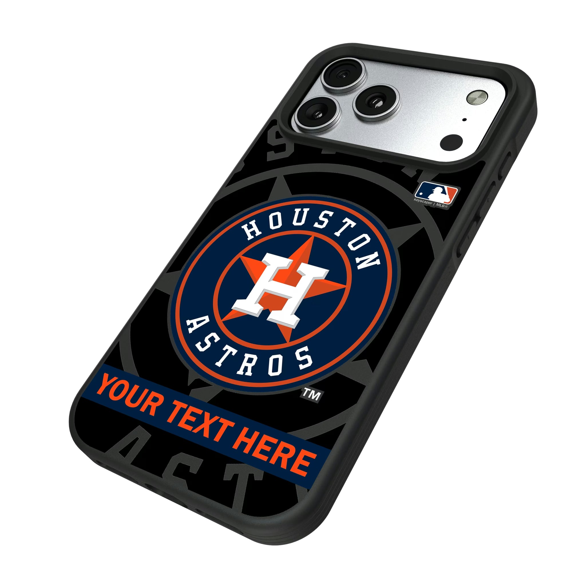 Houston Astros Personalized Tilt iPhone Bump Phone Case for Apple iPhone - Isometric View#Device_iPhone 17 Pro Max