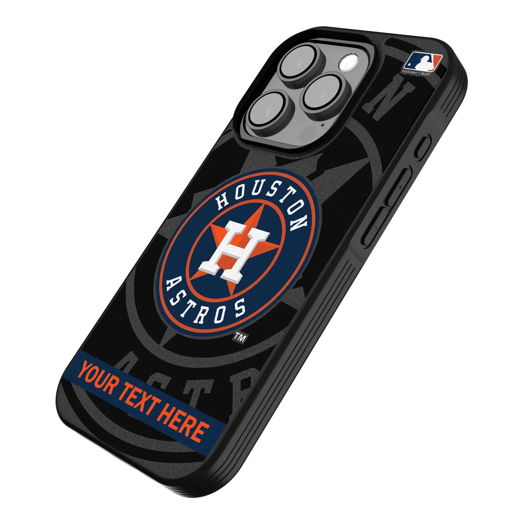 Houston Astros Personalized Tilt iPhone Bump Phone Case for Apple iPhone - Isometric View