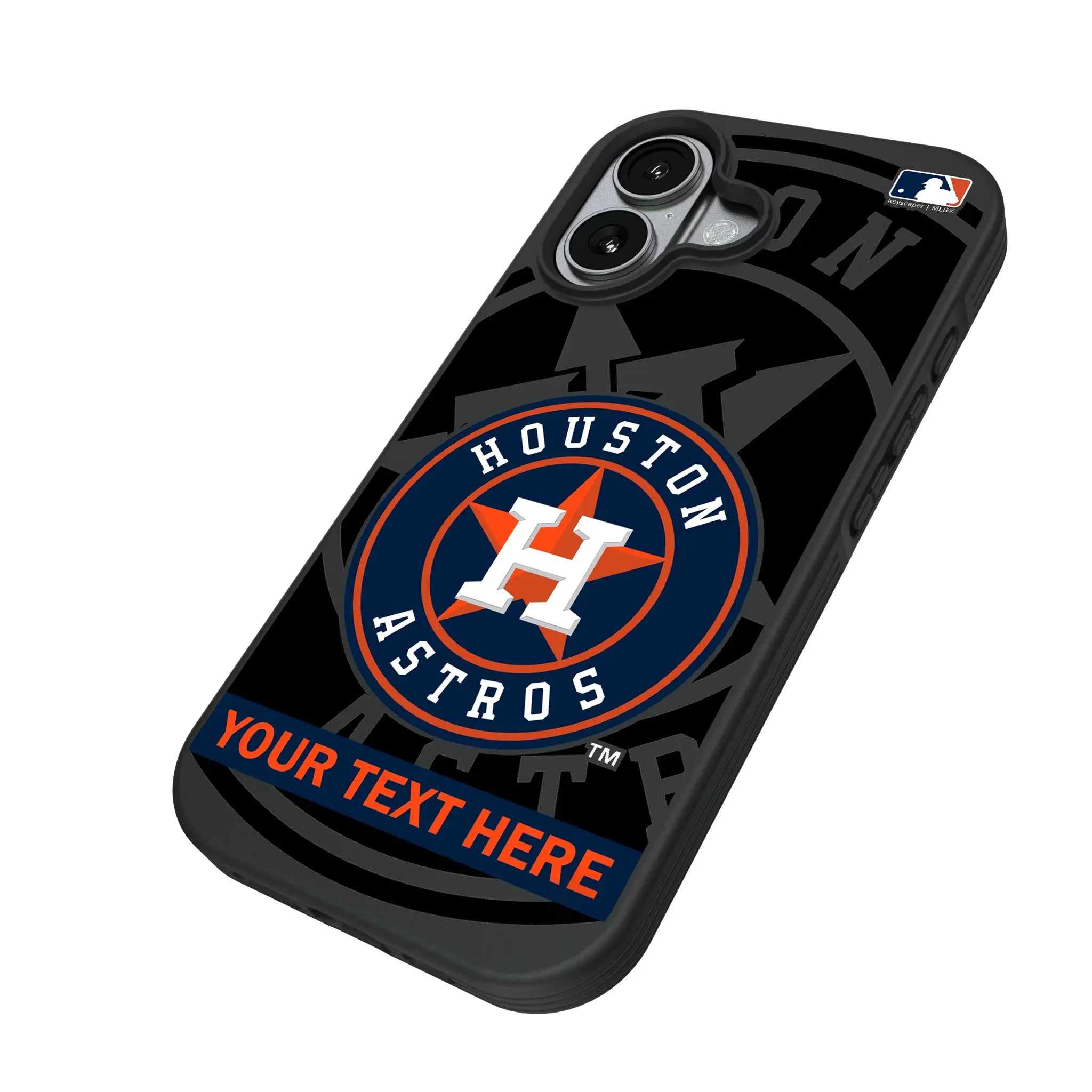 Houston Astros Personalized Tilt iPhone Bump Phone Case for Apple iPhone - Isometric View#Device_iPhone 17