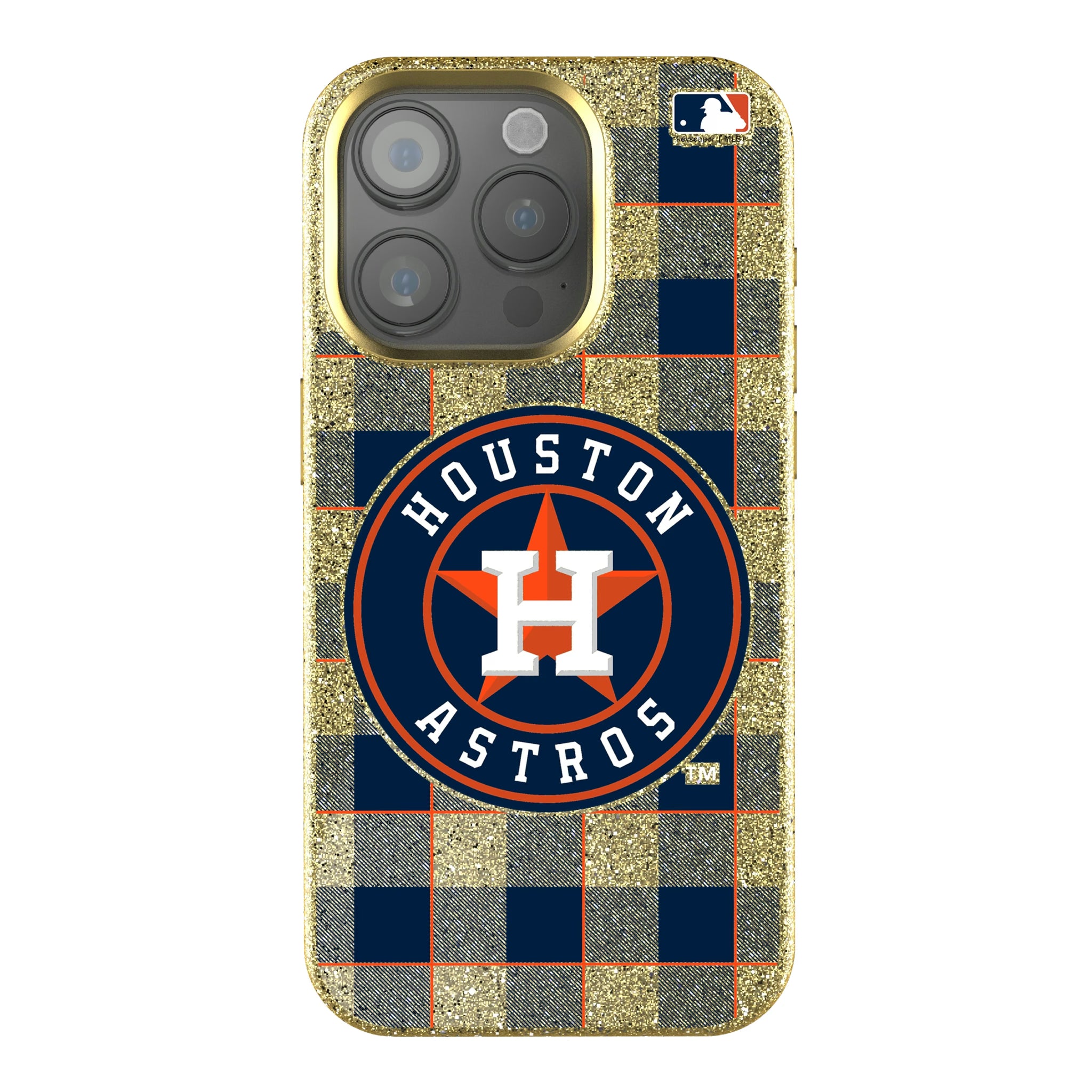 Houston Astros Plaid iPhone Bling Phone Case for Apple iPhone