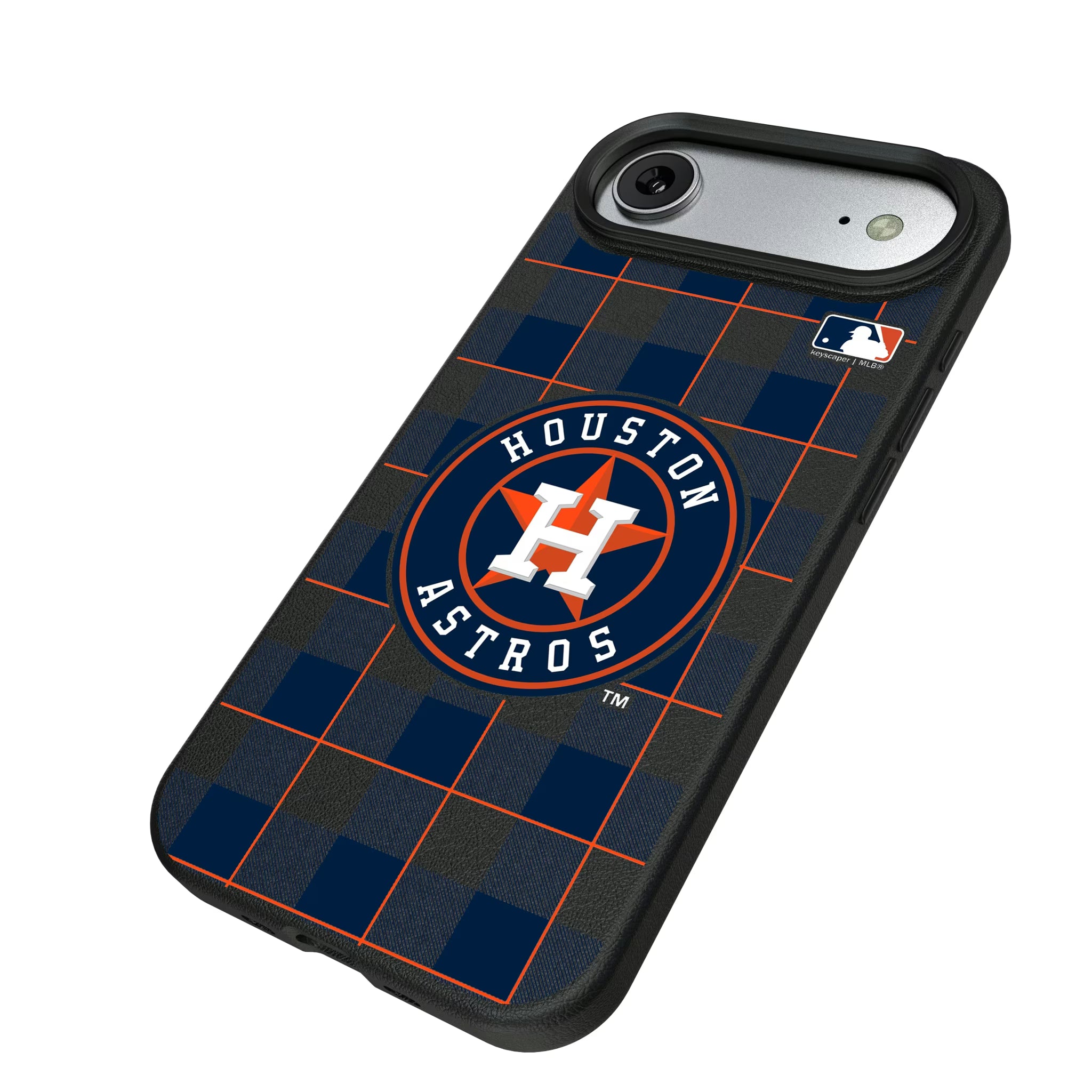 Houston Astros Plaid iPhone MagSafe Compatible Phone Case for Apple iPhone - Isometric View#Device_iPhone Air