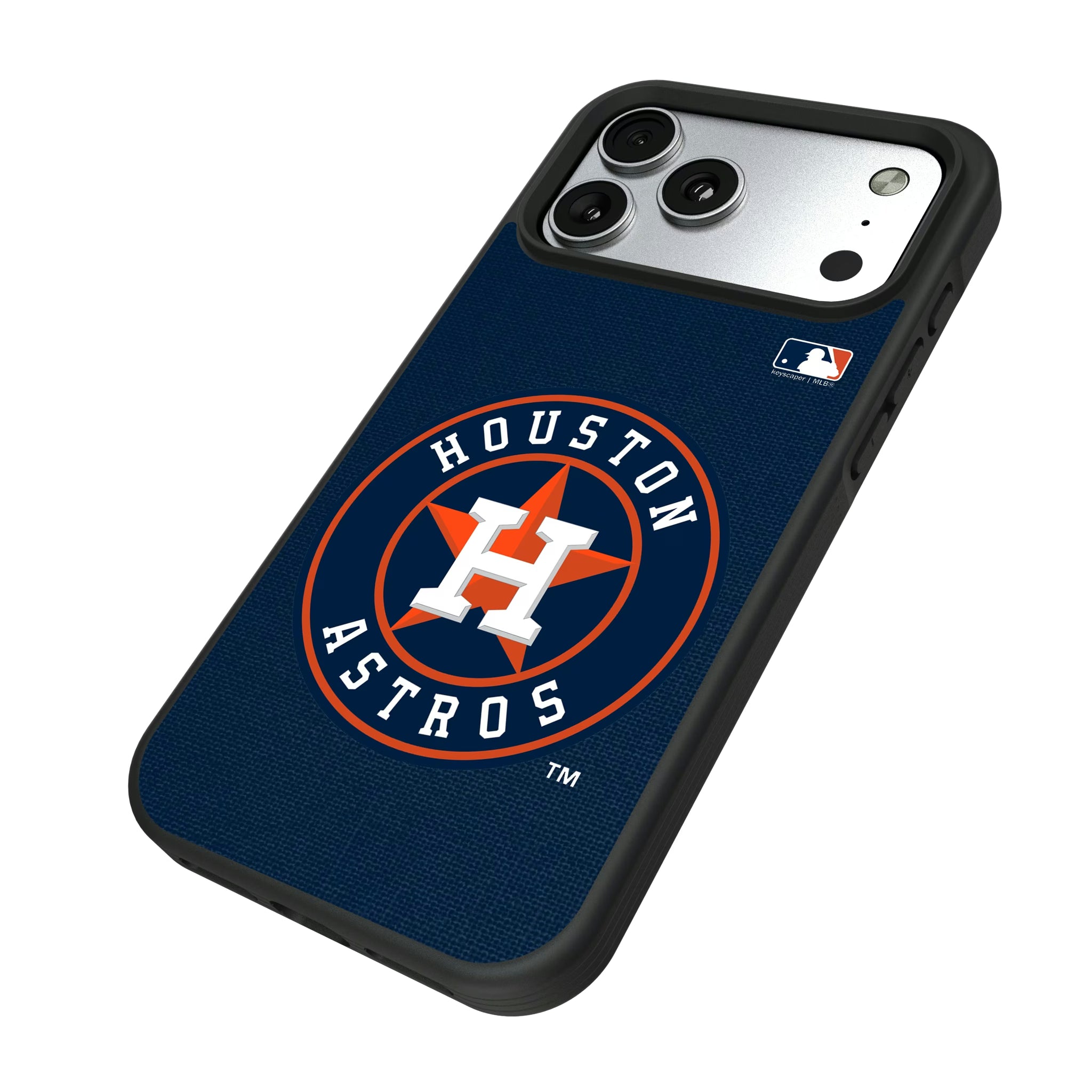 Houston Astros Solid iPhone Bump Phone Case for Apple iPhone - Isometric View#Device_iPhone 17 Pro Max
