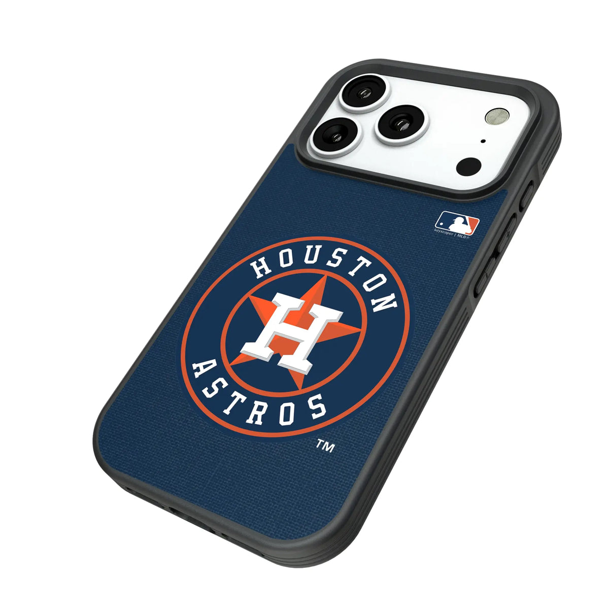 Houston Astros Solid iPhone Bump Phone Case for Apple iPhone - Isometric View#Device_iPhone 18 Pro