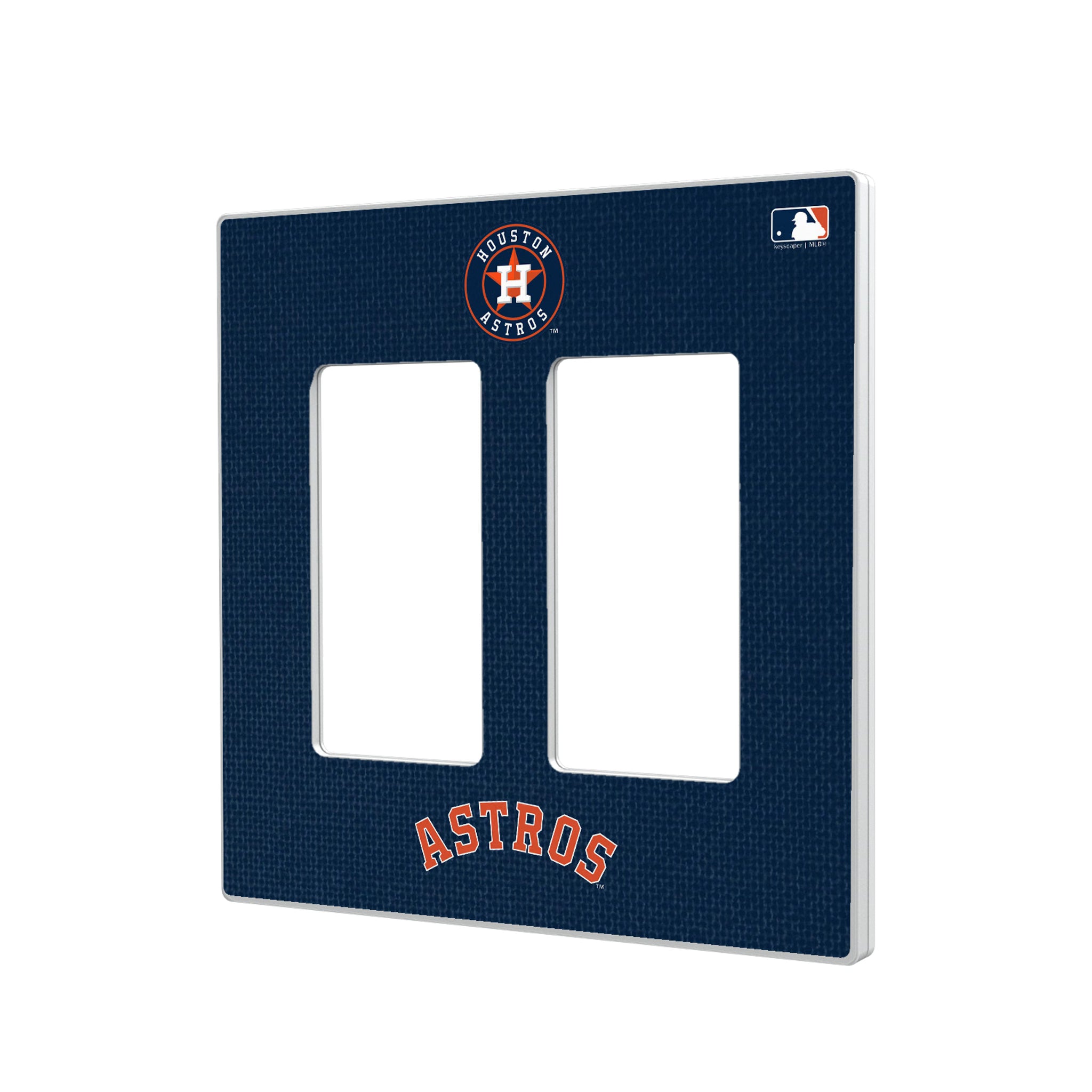 Houston Astros Solid Hidden-Screw Light Switch Plate#Style_Double Rocker