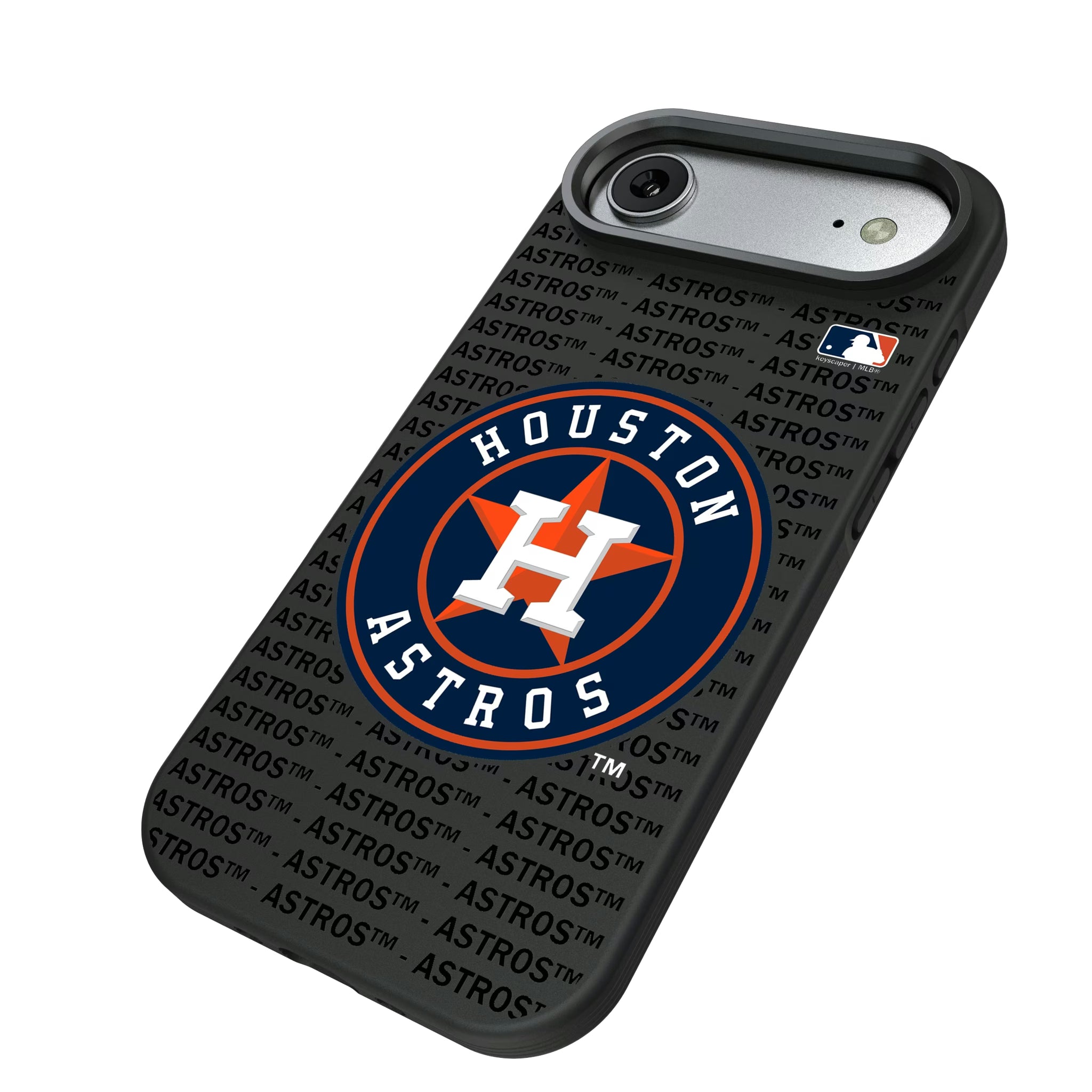 Houston Astros Text Backdrop iPhone Bump Phone Case for Apple iPhone - Isometric View#Device_iPhone Air