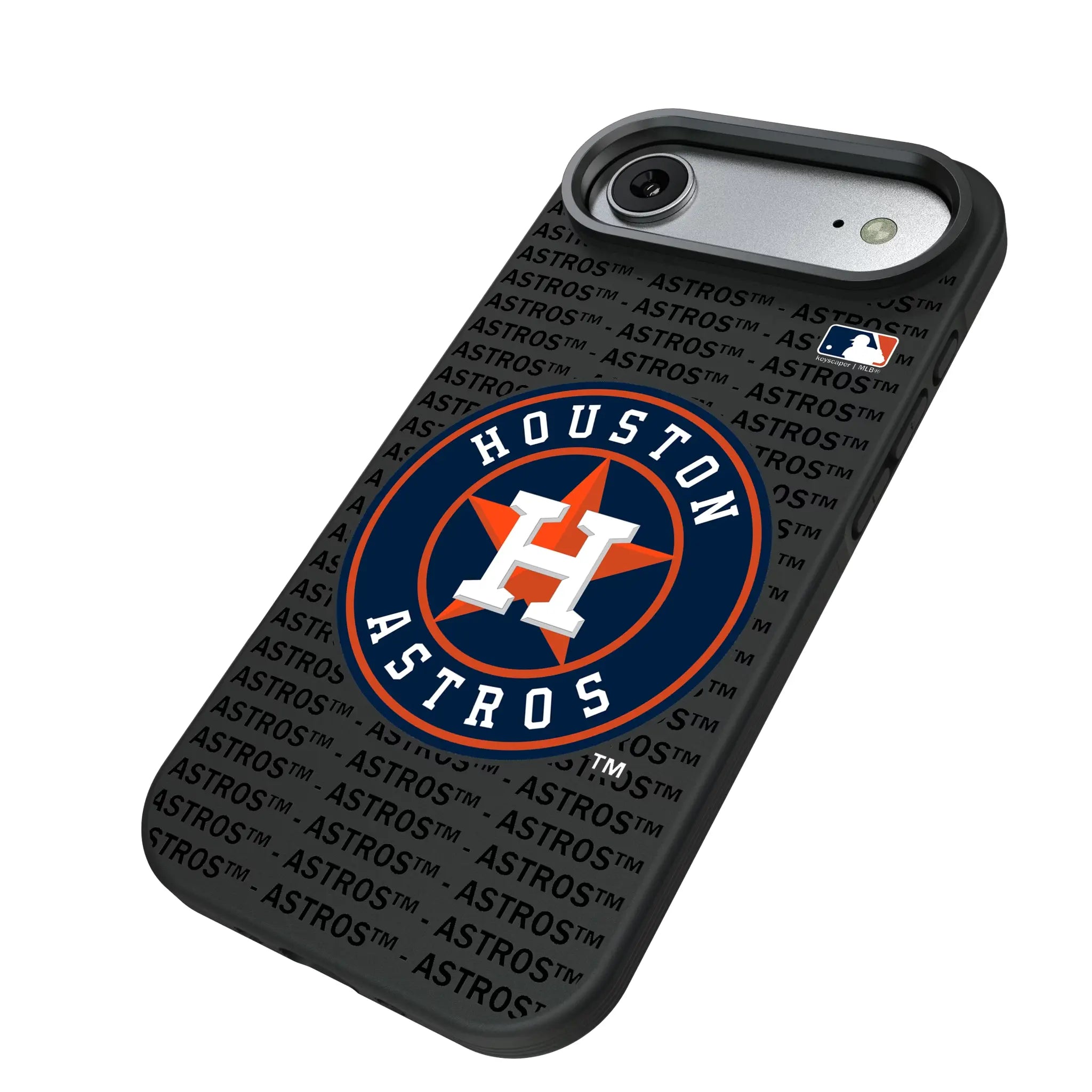 Houston Astros Text Backdrop iPhone Bump Phone Case for Apple iPhone - Isometric View#Device_iPhone Air