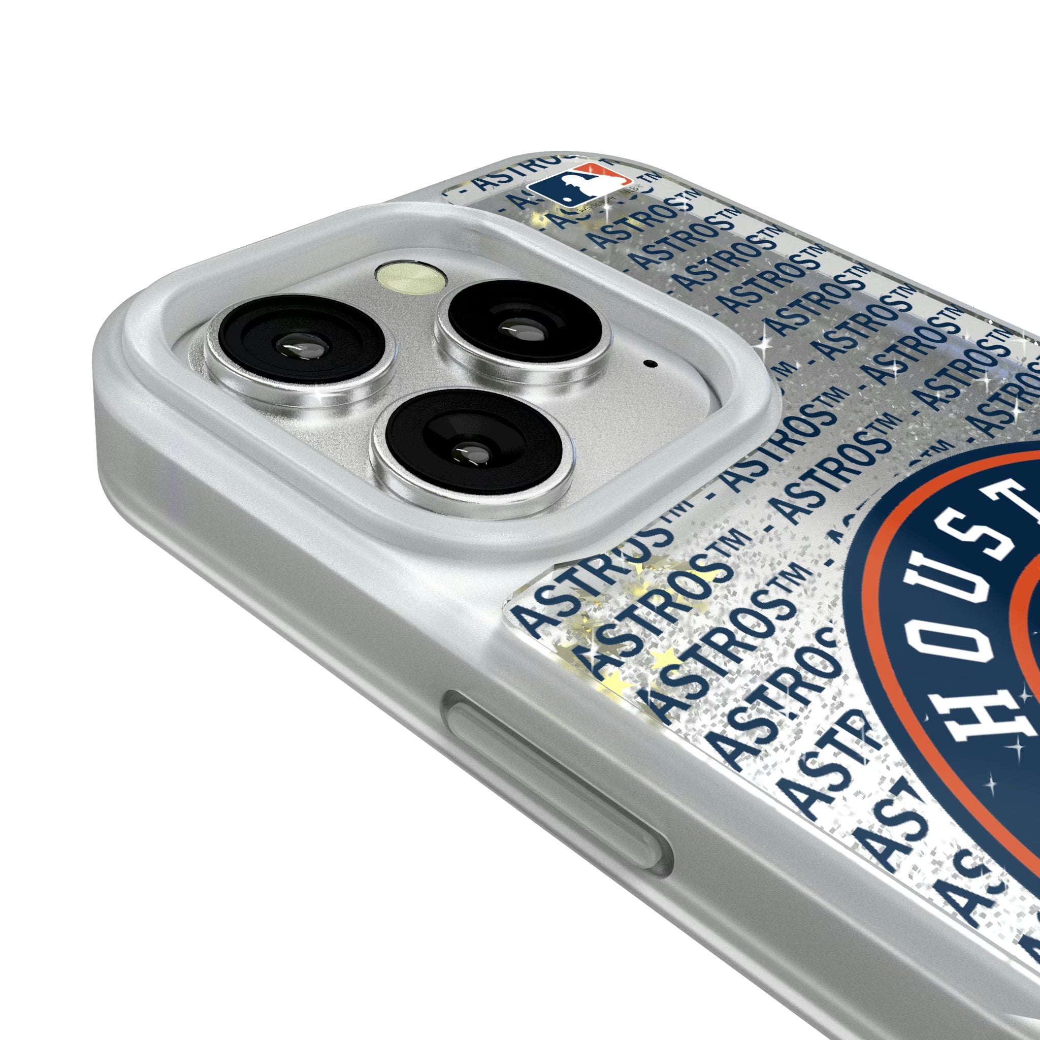 Houston Astros Text Backdrop iPhone Glitter Phone Case for Apple iPhone - Detail#Device_iPhone 16 Pro