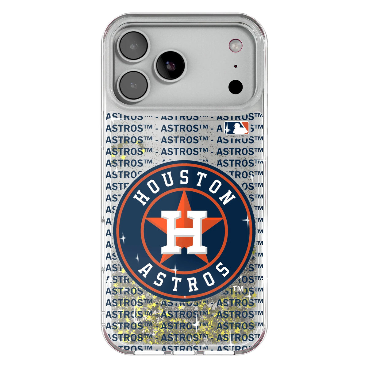 Houston Astros Text Backdrop Glitter Phone Case for Apple iPhone