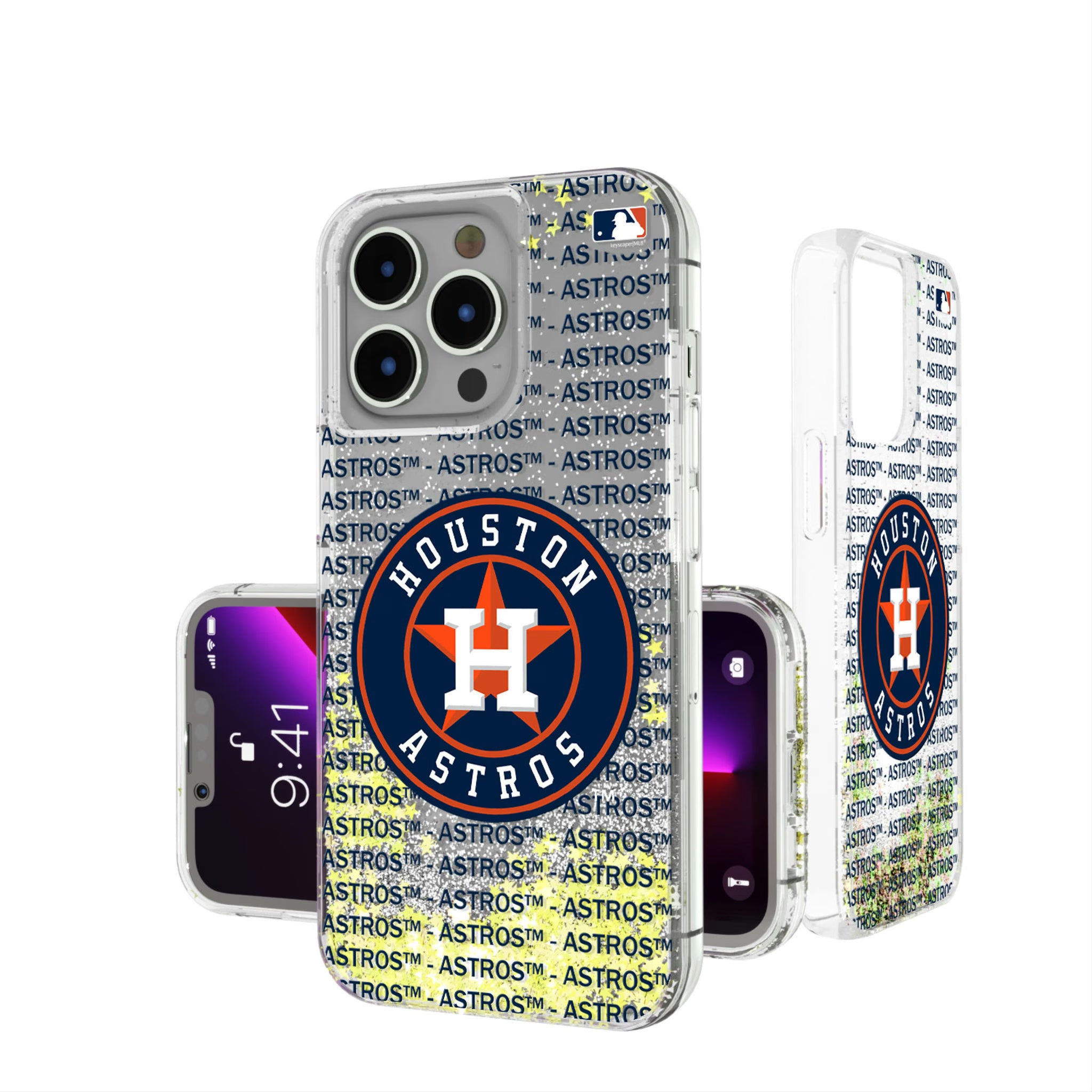 Houston Astros Text Backdrop iPhone Glitter Phone Case for Apple iPhone